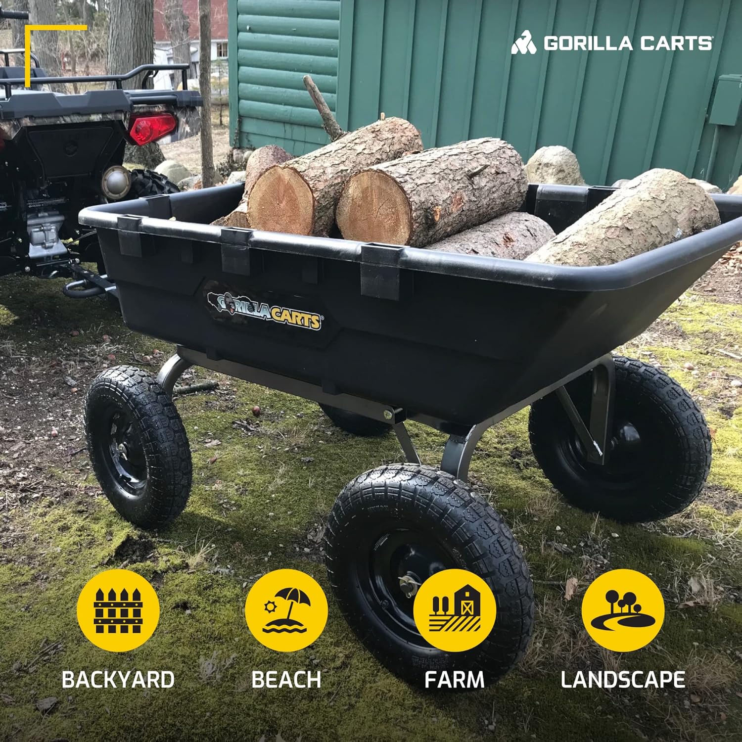 Gorilla Carts Utility Dump Wagon 6 Cubic Feet 1200 lb Capacity Black - GOR6PS - Image 46 Gorilla Carts Utility Dump Wagon 6 Cubic Feet 1200 lb Capacity Black - GOR6PS - Image 46