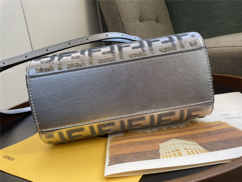 Fendi peekaboo mini silver Shoulder Bag - Replicaclubs