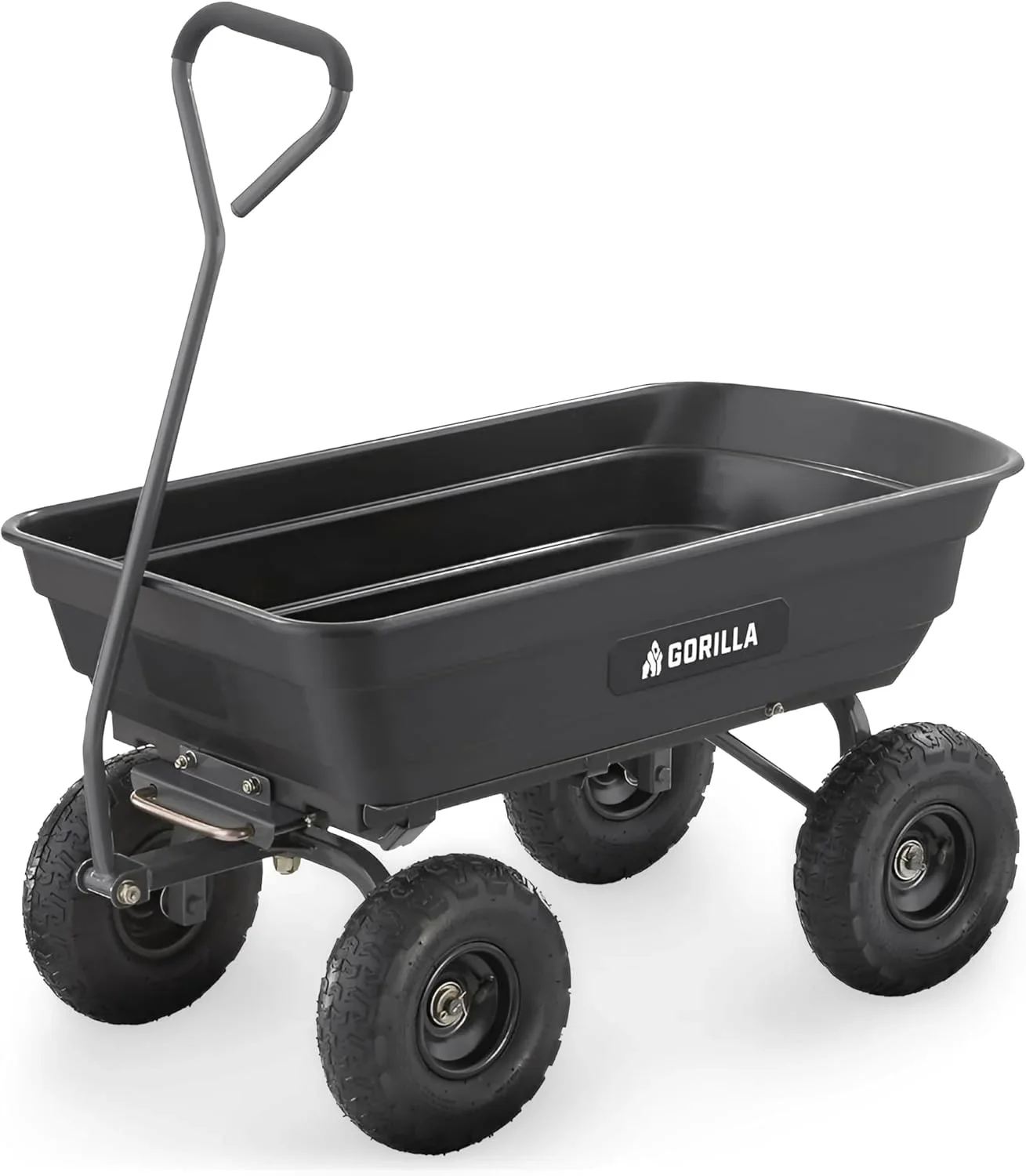 Gorilla Carts Utility Garden Cart, 4 Cubic Feet, 600 Pounds, Pneumatic Tires