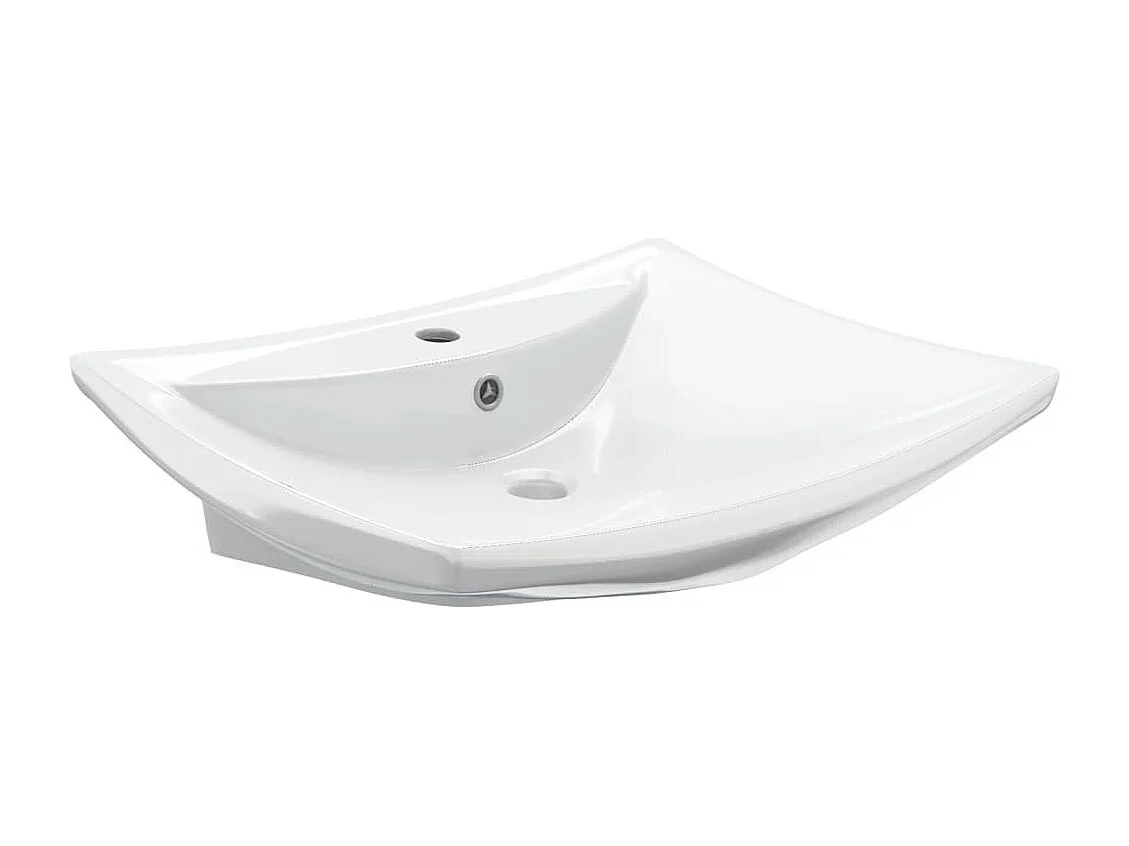 Lavabo Luxueuse-Vasque à poser-Lavabo salle de bain céramique rectangulaire avec trop plein