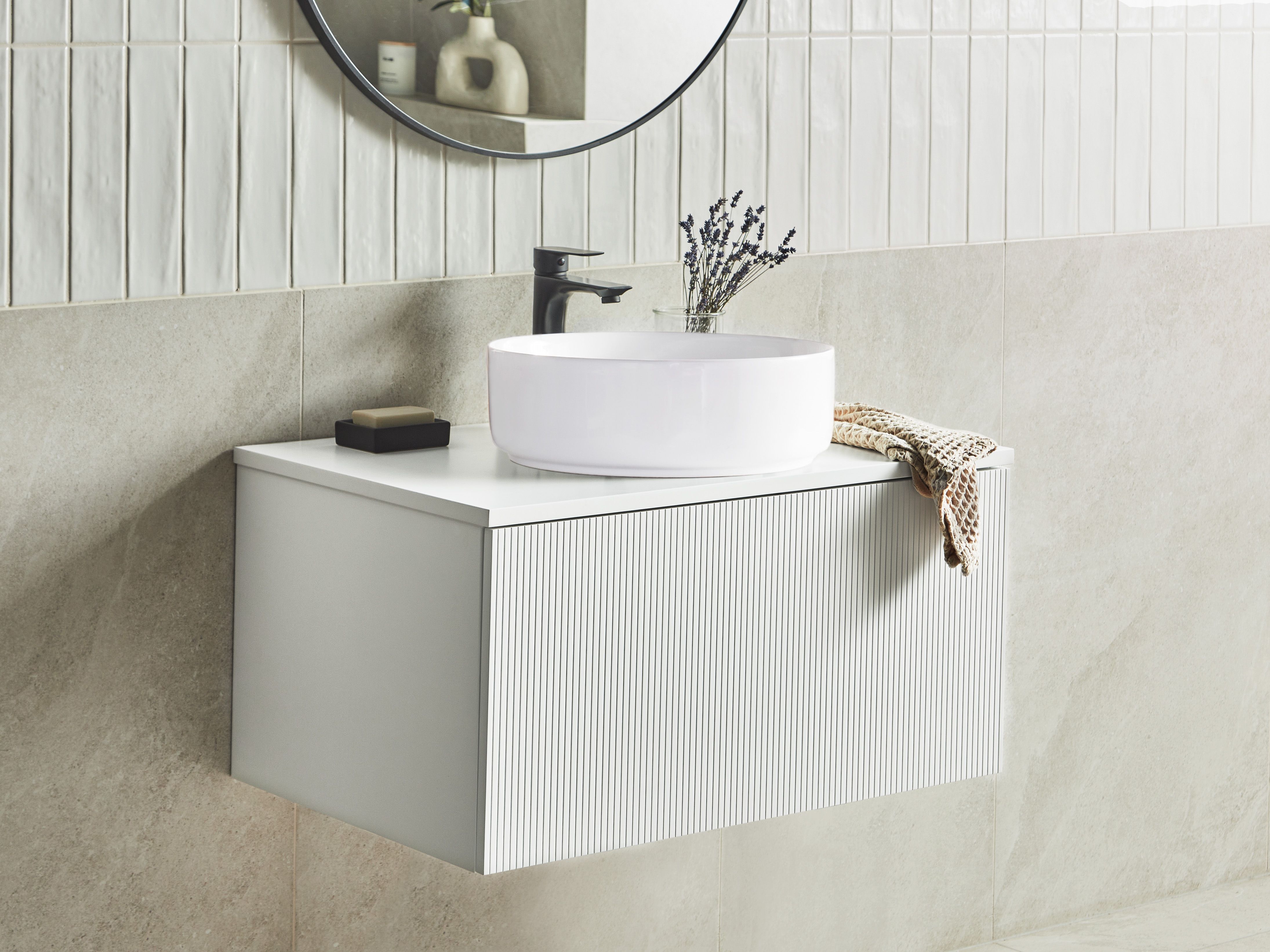Wall Mounted Vanity Unit ALZIRA 80 cm White
