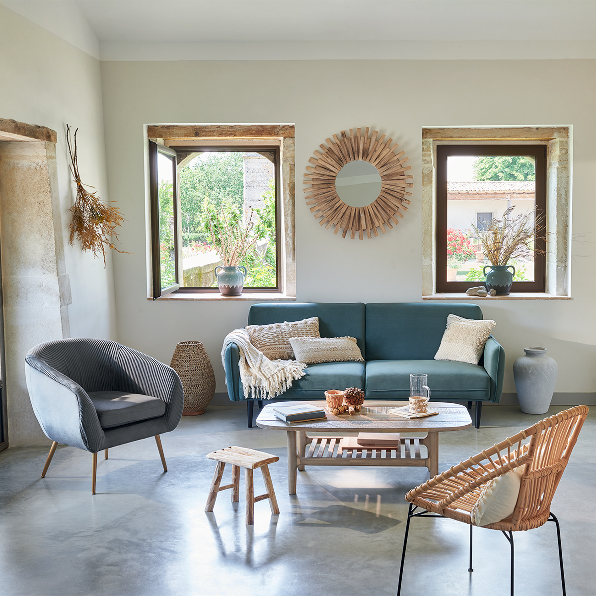 Armchair "Solaro" Pleated velvet, Grey