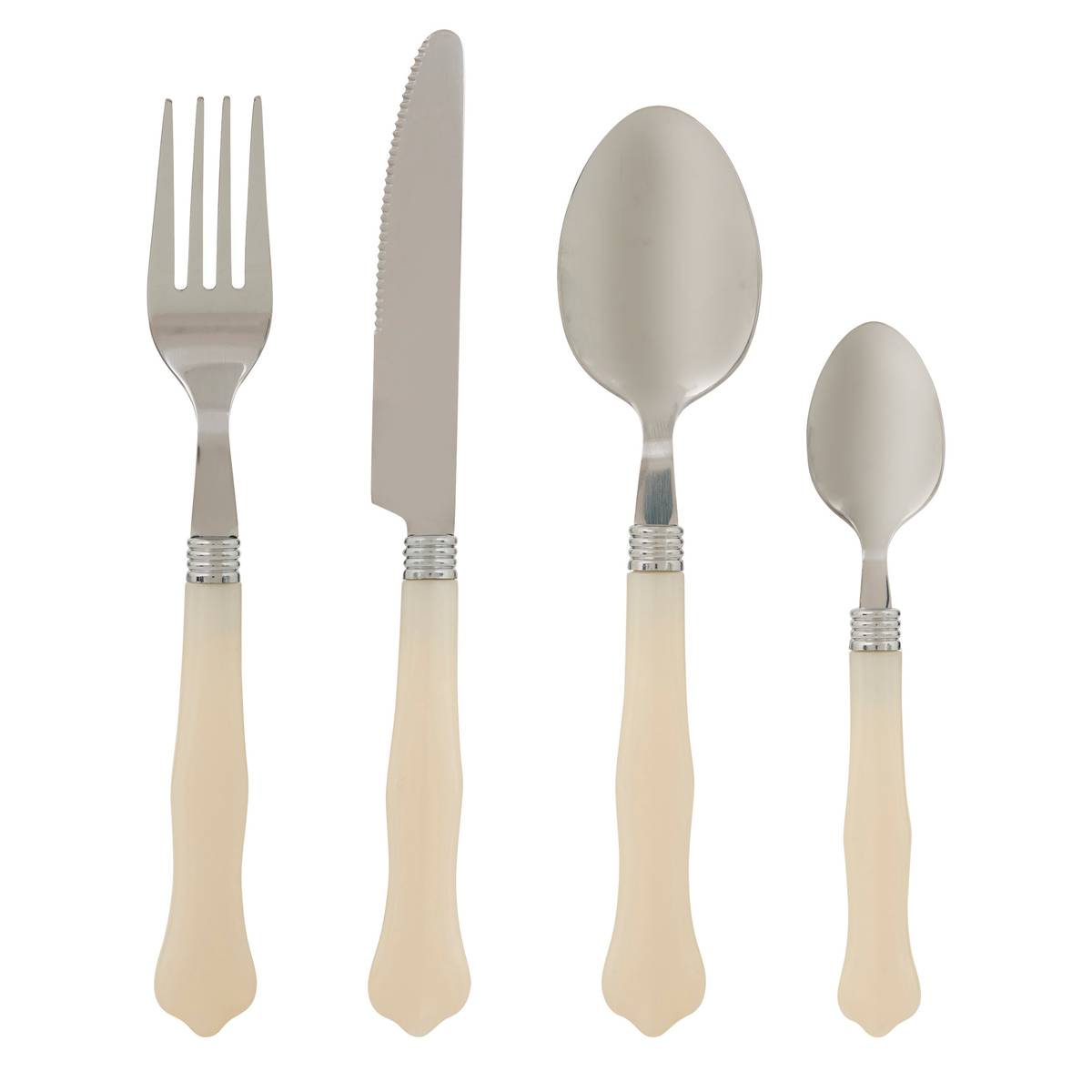 24-piece cutlery set "Bellissima" stainless steel, ivory