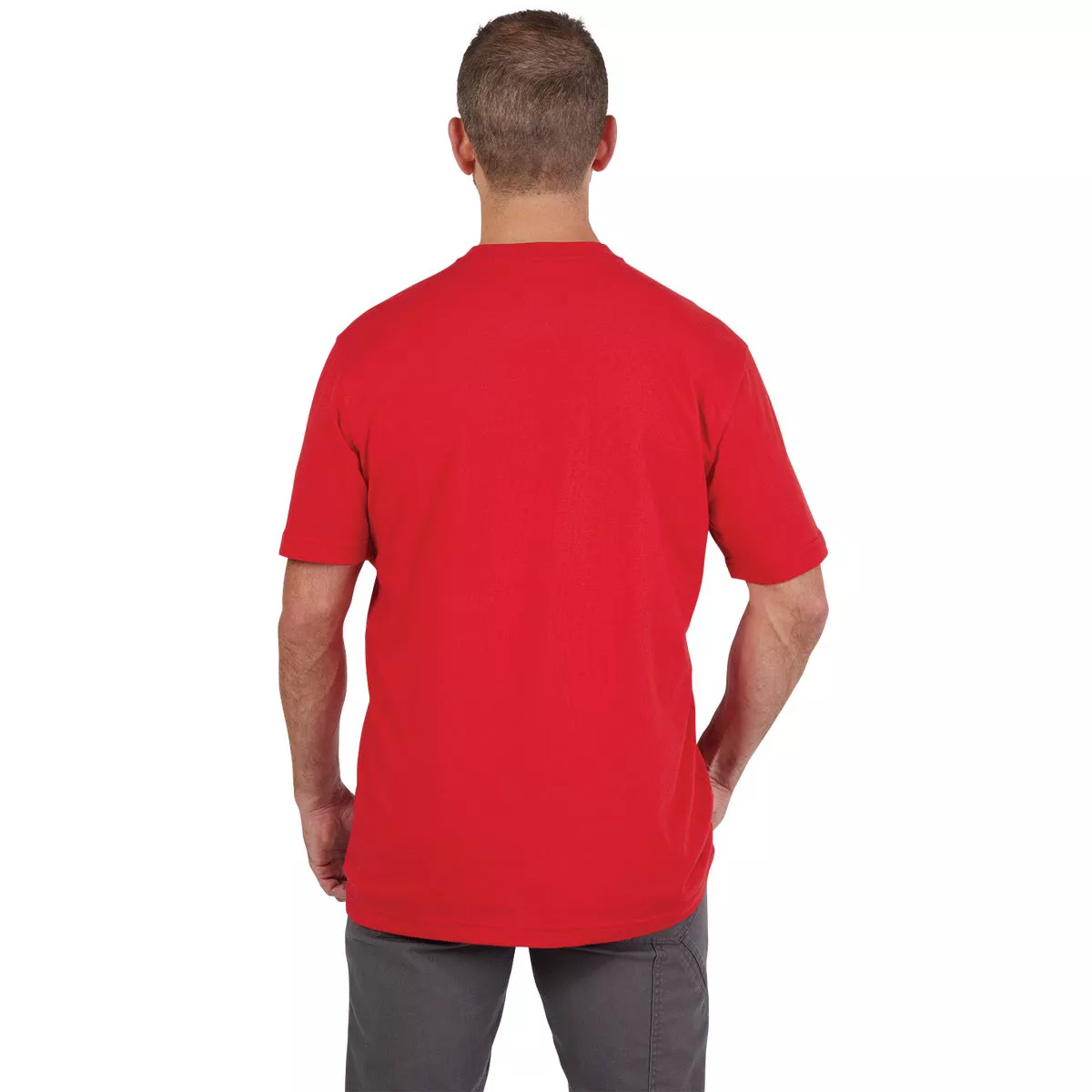 Milwaukee Large Red Short Sleeve Men's Heavy-Duty T-Shirt
