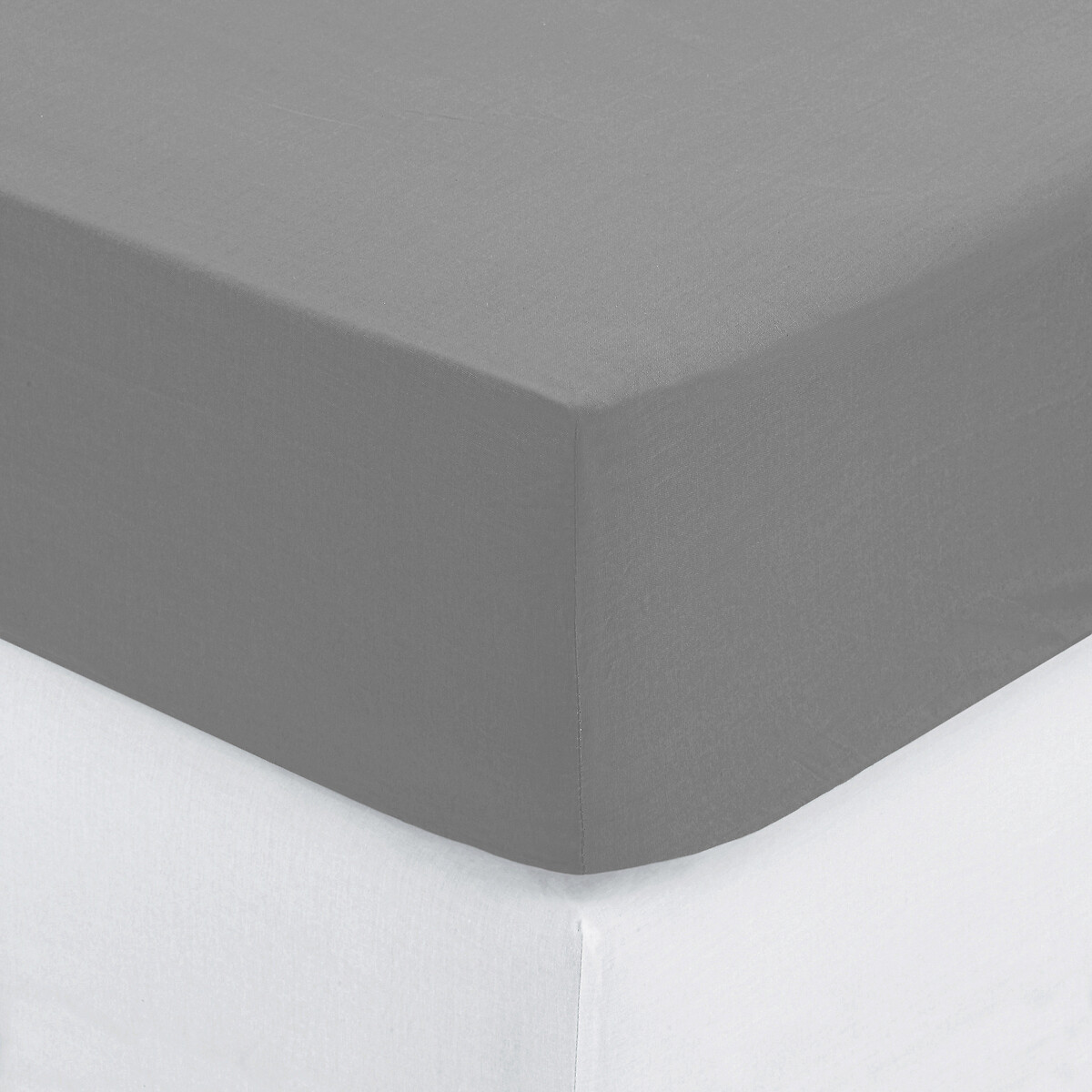 Fitted sheet, percale Grey, 180x200 cm