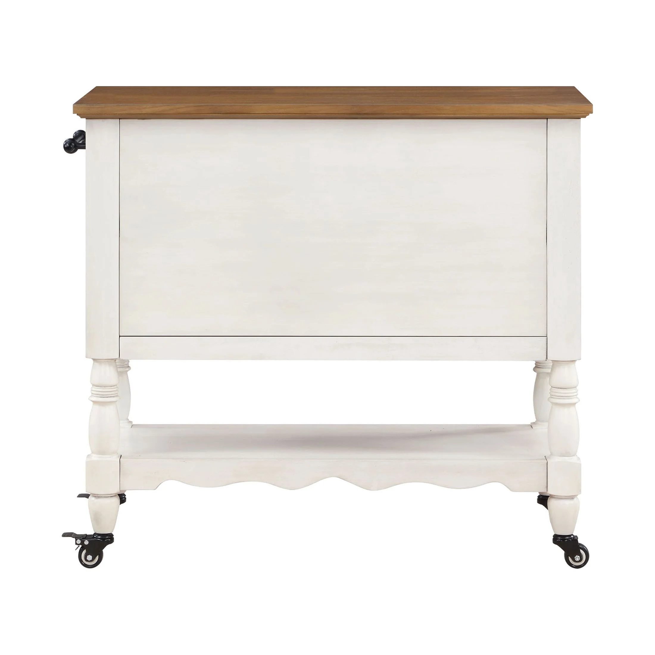 The Pioneer Woman Two-Tone Kitchen Cart Made With Solid Wood Frame, White - Image 12
