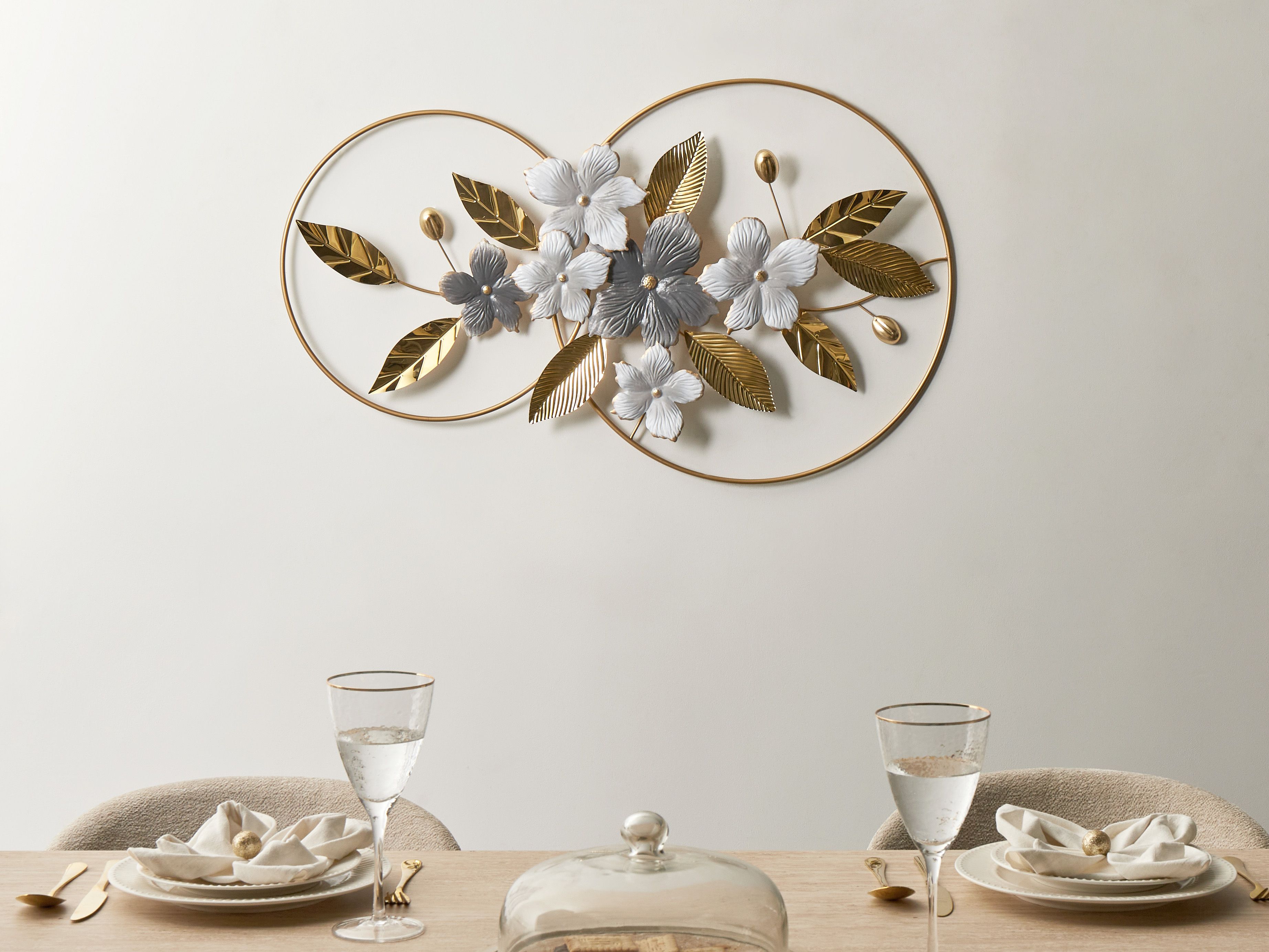 Wall Decor Leaf DYSPROSIUM Metal 61 cm Gold