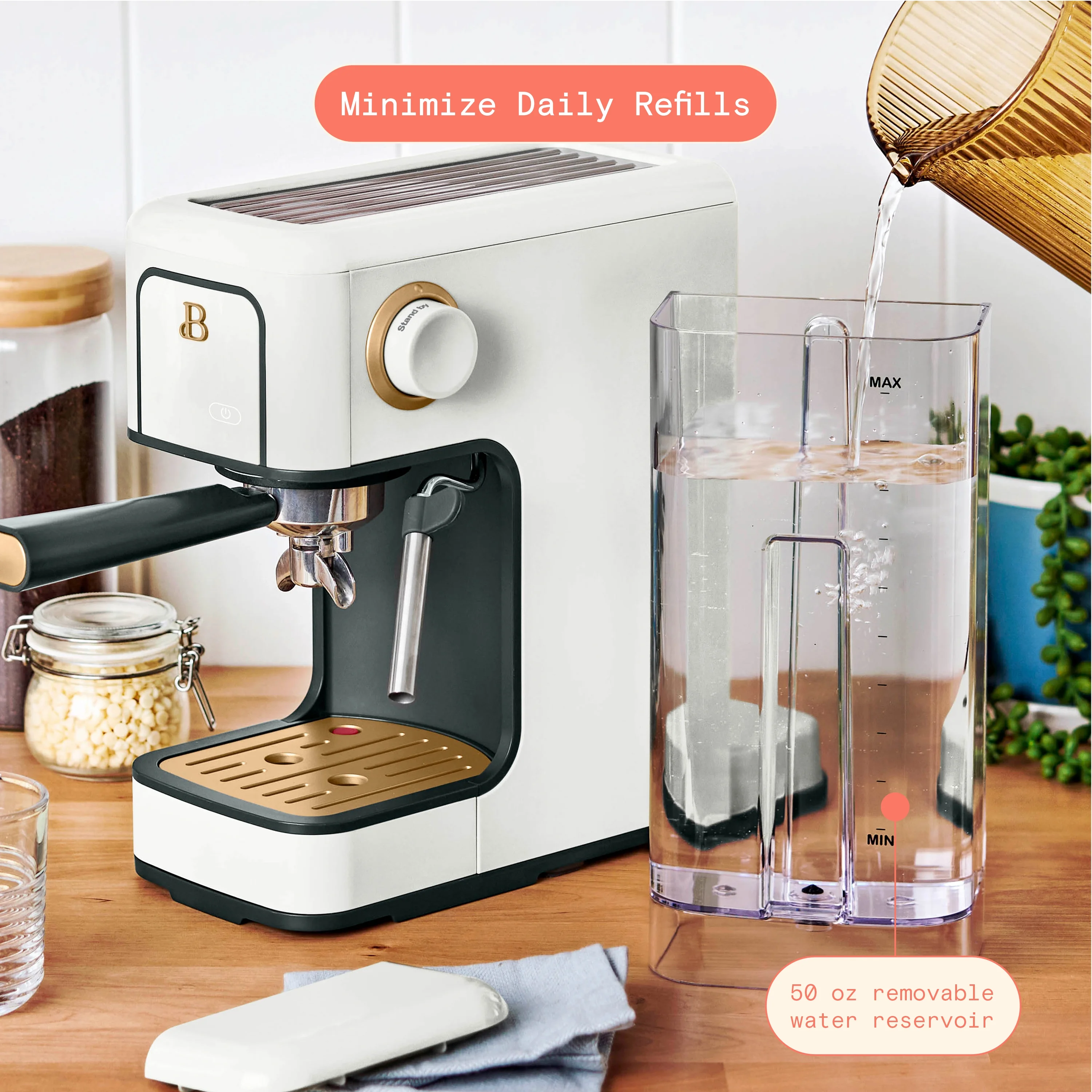 Beautiful Slim Espresso Machine with 20-Bar Pressure, Black Sesame by Drew Barrymore - Image 48