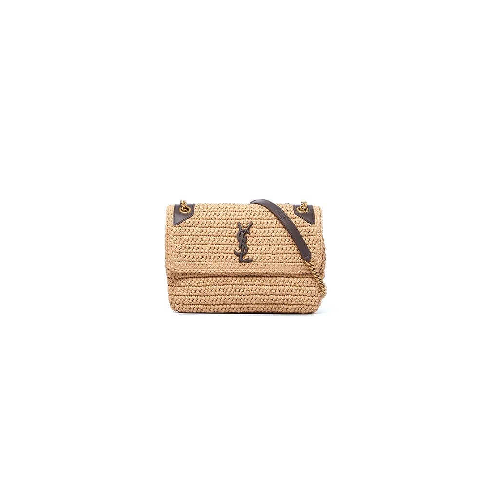 YSL Saint Laurent Niki Chain Medium Bag In Raffia1:1High-quality replica