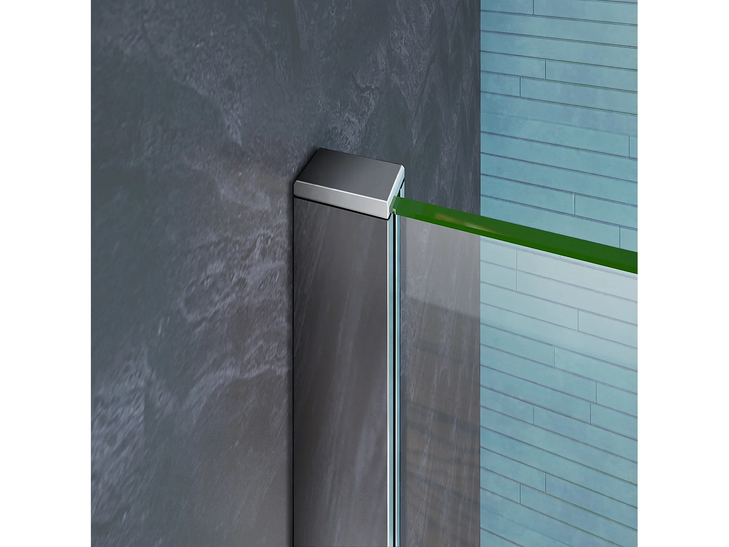 Paroi de douche fixe à l'italienne 100x200cm - 10mm verre trempé anticalcaire - Avec barre de fixation 70-120cm en cylindrique