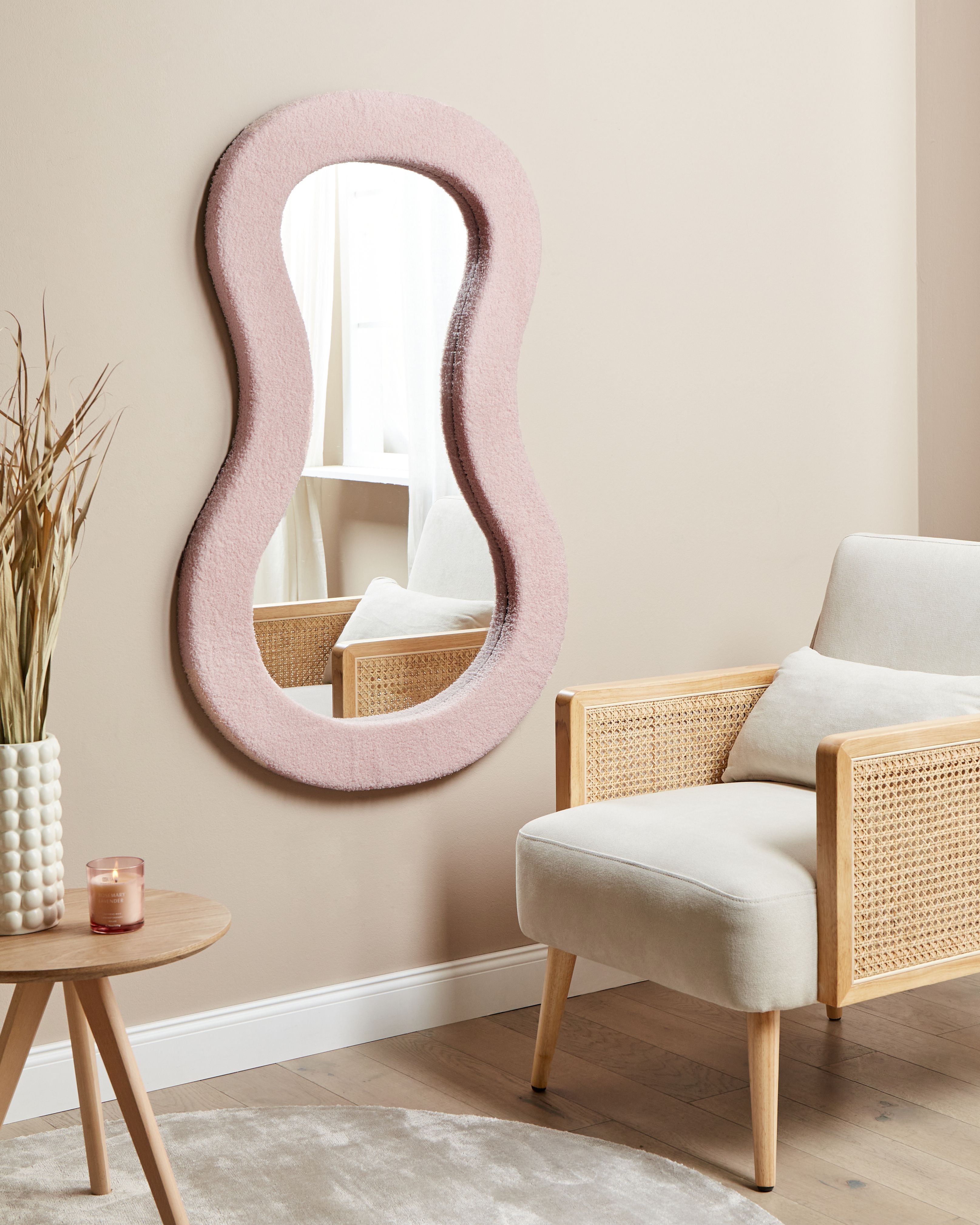 Wall Mirror PLANCHEZ 70 cm 112 cm Boucle Pink