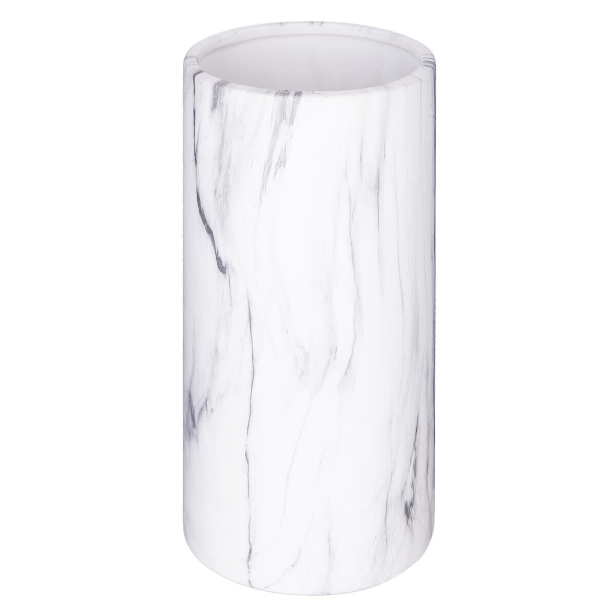 Cylinder vase, marble White, H.20 cm