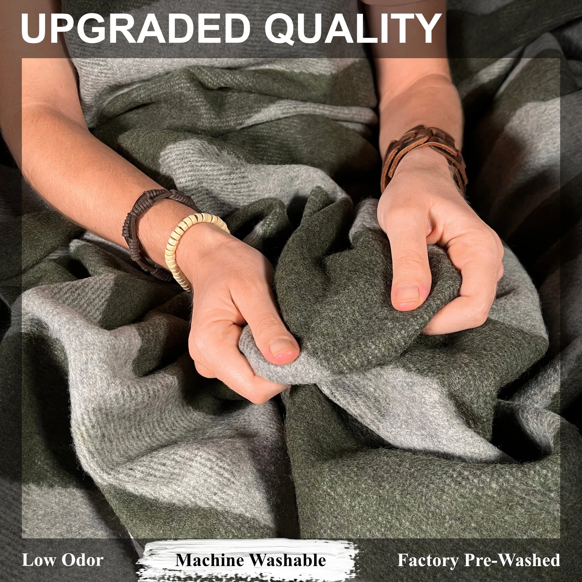 EKTOS 90% Wool Plaid Blankets, 66