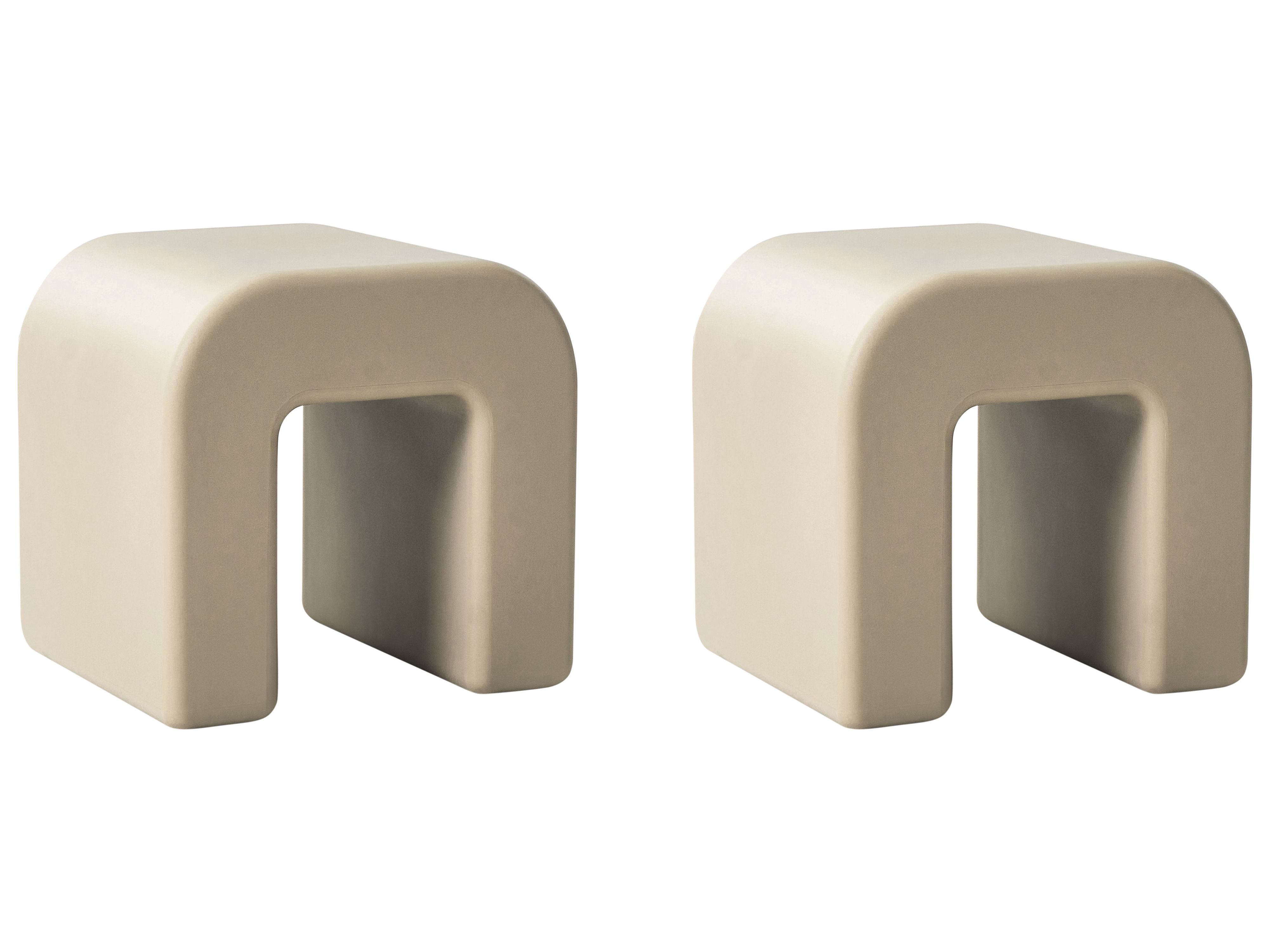 Set of 2 Side Tables MOZIA Sand Beige
