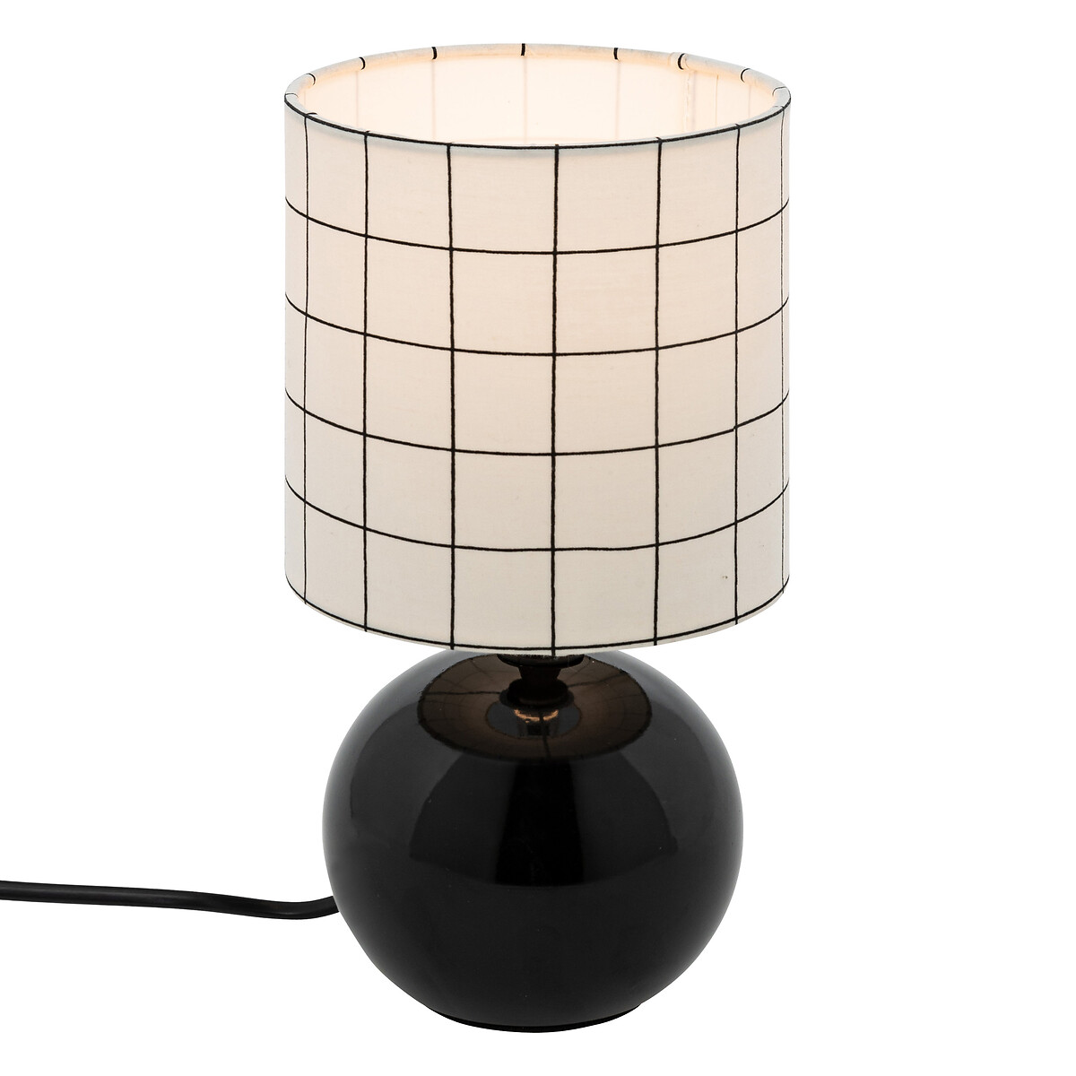 Ceramic lamp "Tim&eacute;o" Black motif, H.25 cm