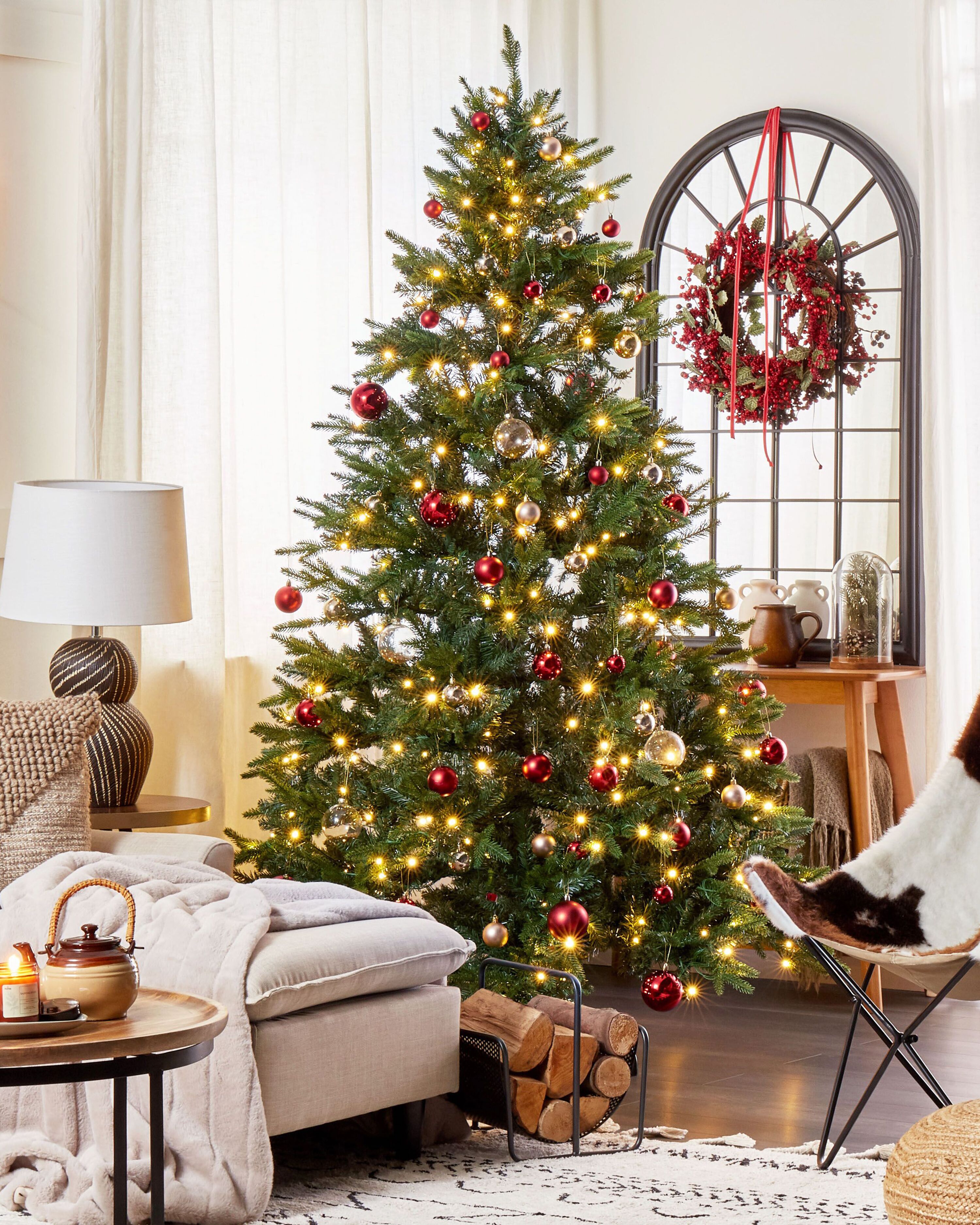 Artificial Christmas Tree LED FIDDLE 210 cm Green