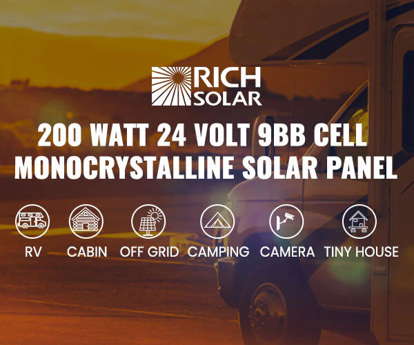 Mega 200 Watt 24 Volt Solar Panel Mobile