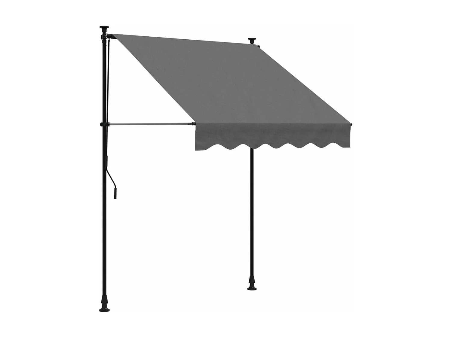 Auvent rétractable anthracite 150x150 m tissu et acier FR47264
