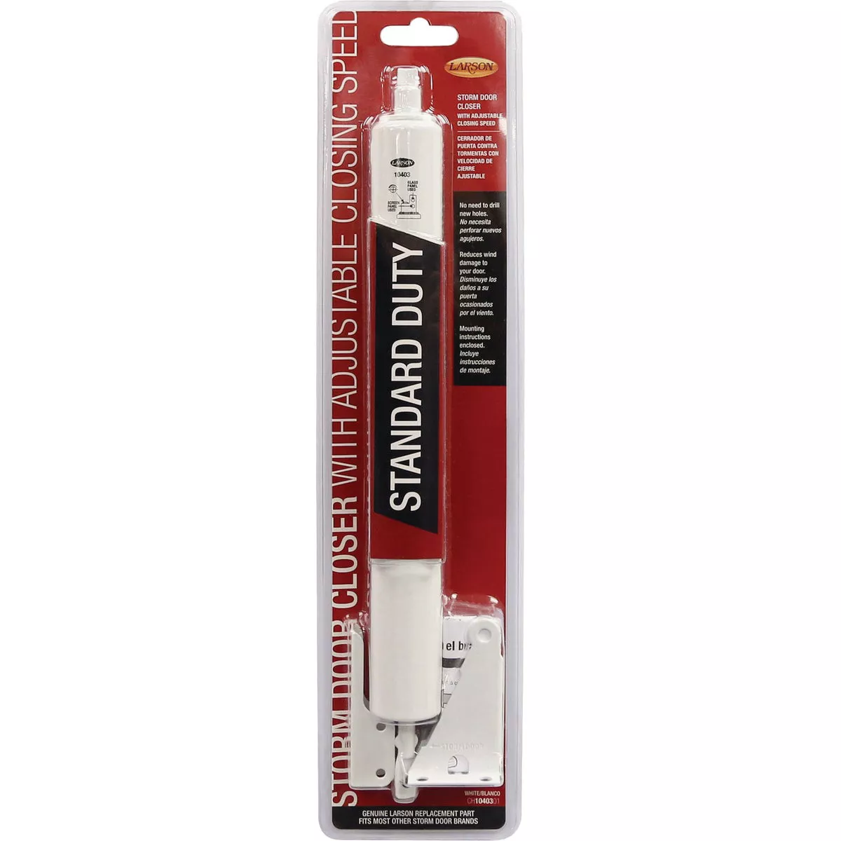 Larson White Standard Duty Storm Door Closer