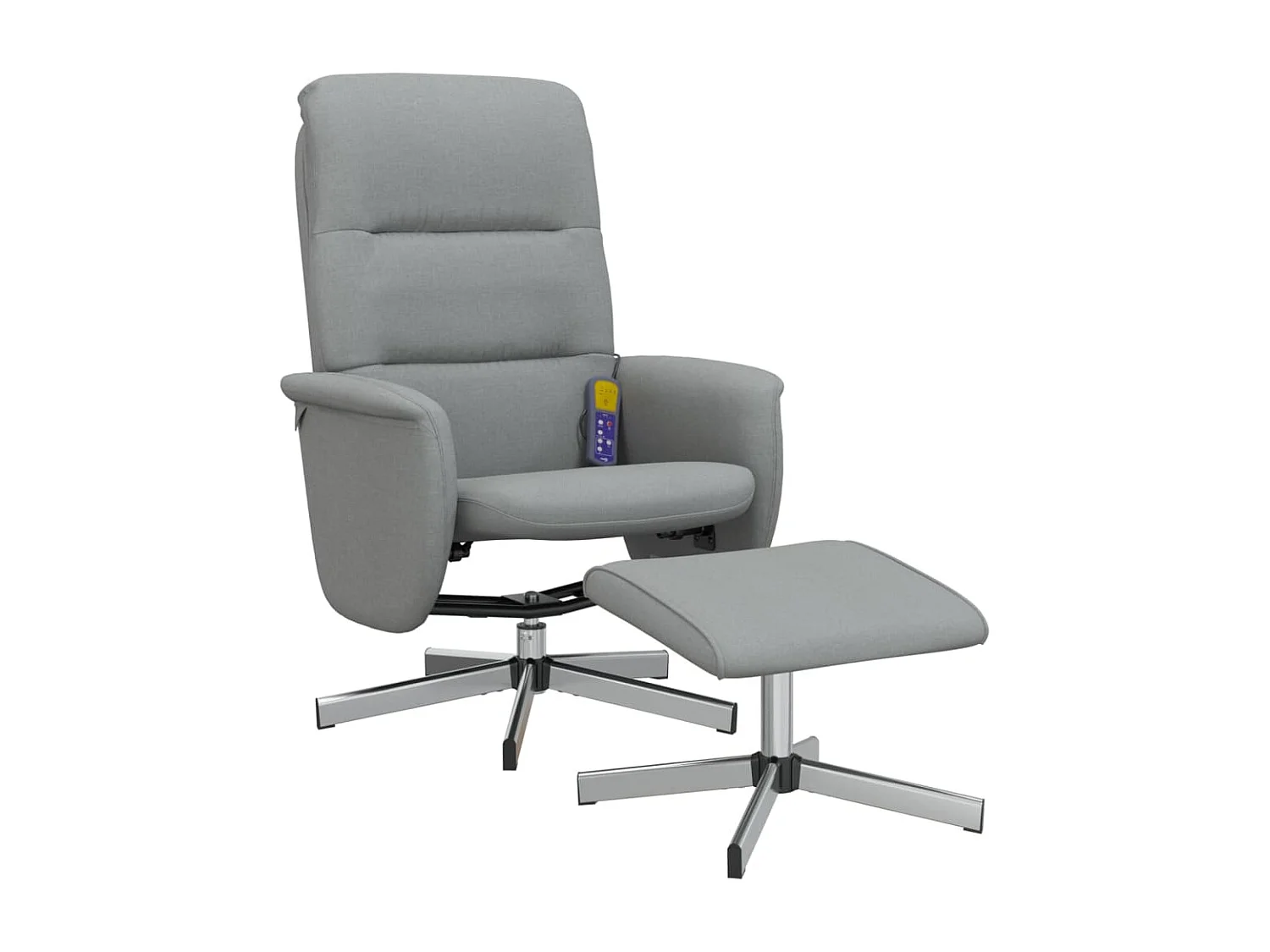 Fauteuil inclinable-Fauteuil salon de massage et repose-pied gris clair tissu SHL5304