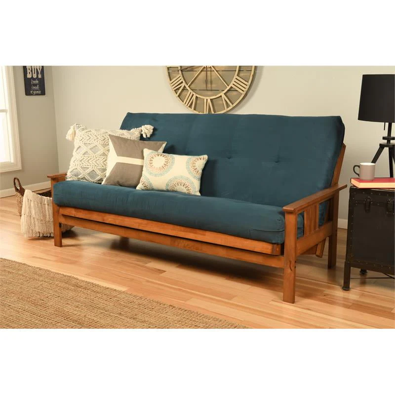 Kodiak Furniture Monterey Full Frame with Suede Fabric Mattress in Barbados/Blue