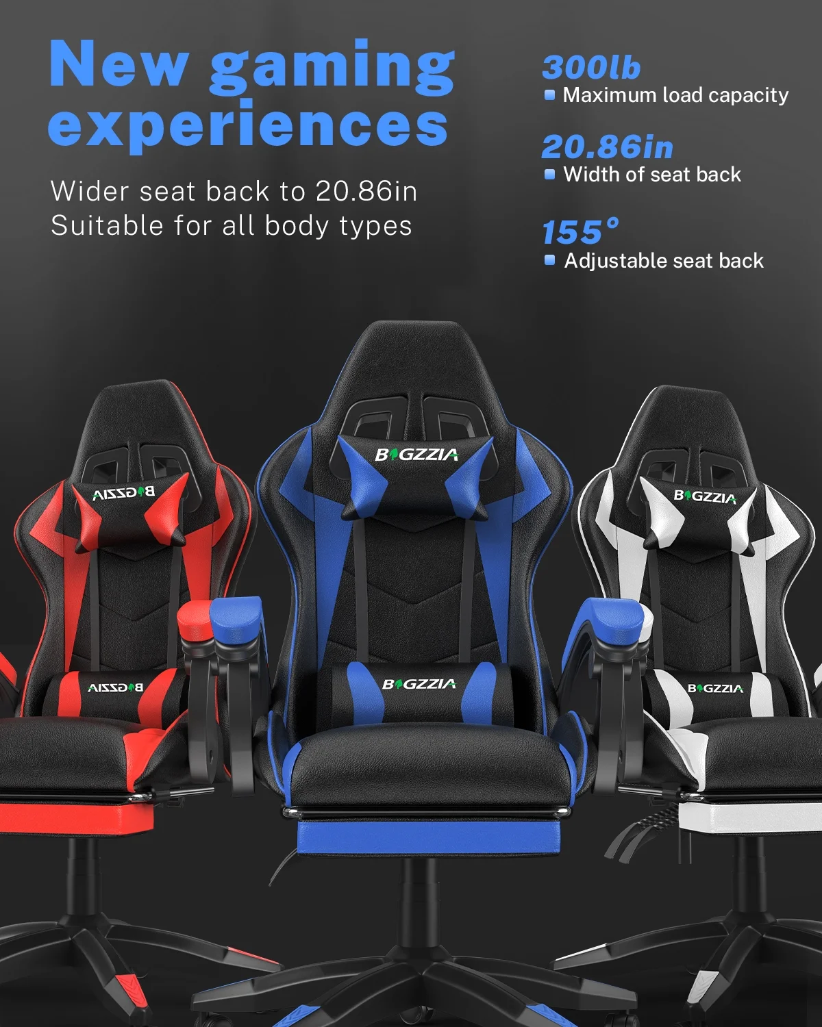 Bigzzia Gaming Chair with Footrest, Gaming Chair for Adult with Headrest and Lumbar Support,Red - Image 48