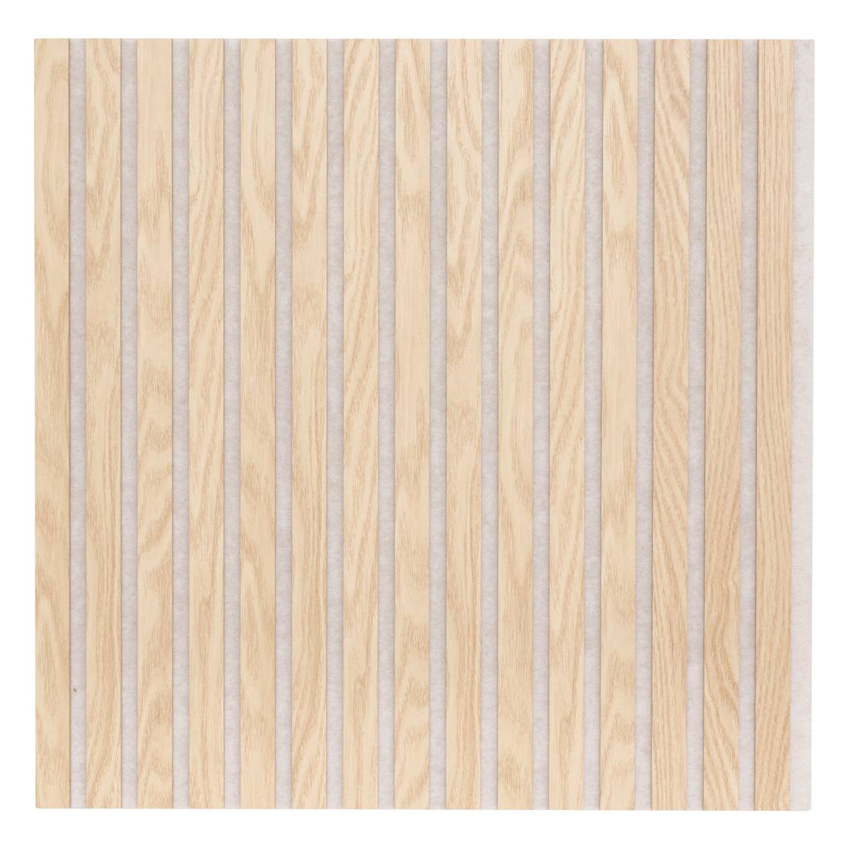 Decorative wall panel "Colva" Light oak effect, Greige background, 60x60 cm