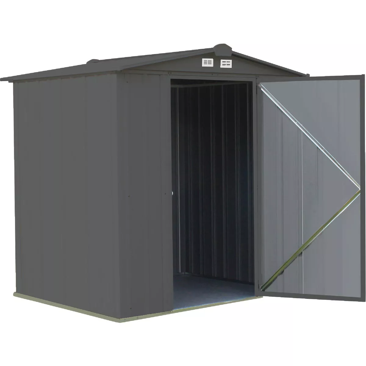 Arrow EZEE 6 Ft. x 5 Ft. Galvanized Steel Storage Shed, Charcoal