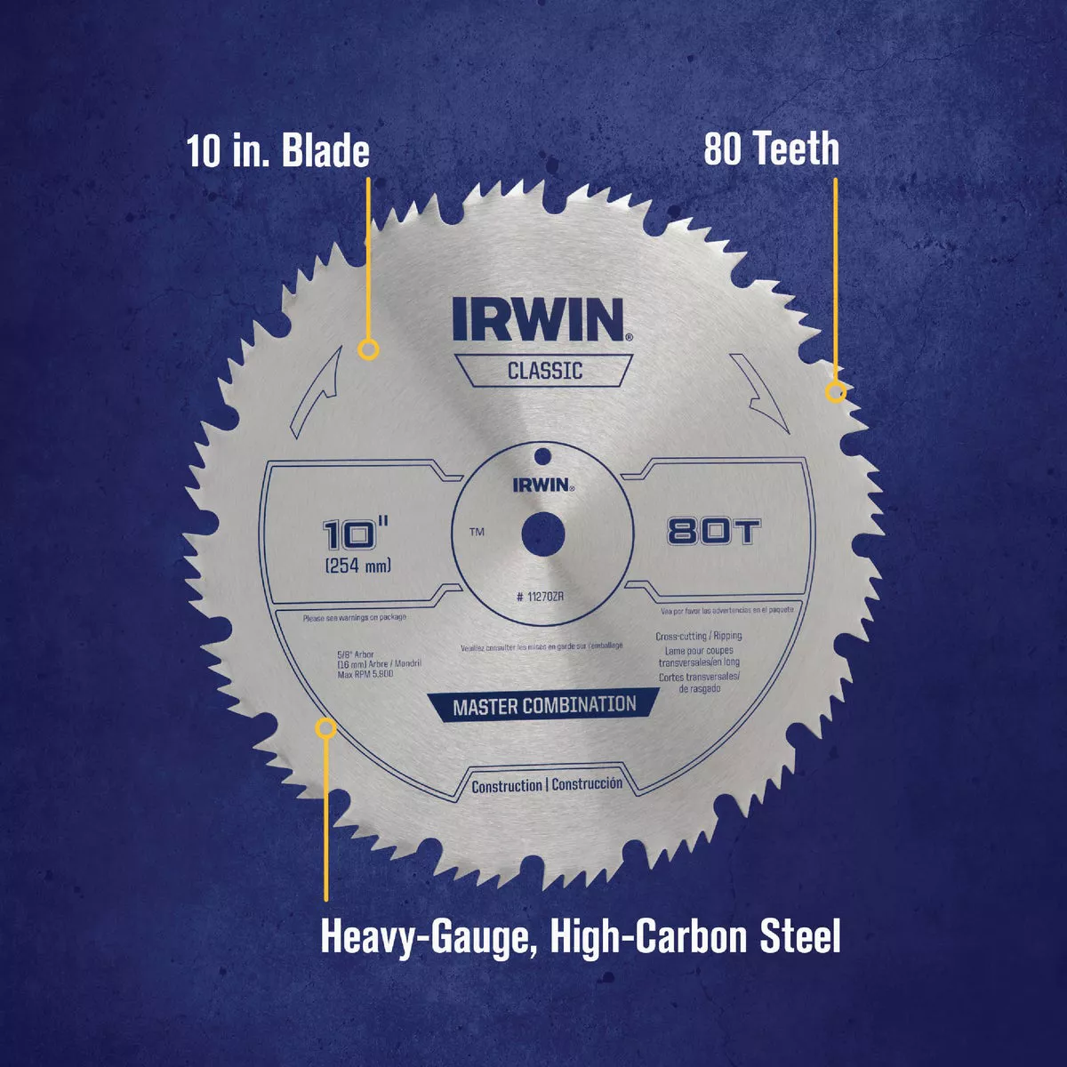 Irwin Steel 10 In. 80-Tooth Ripping/Crosscutting Circular Saw Blade