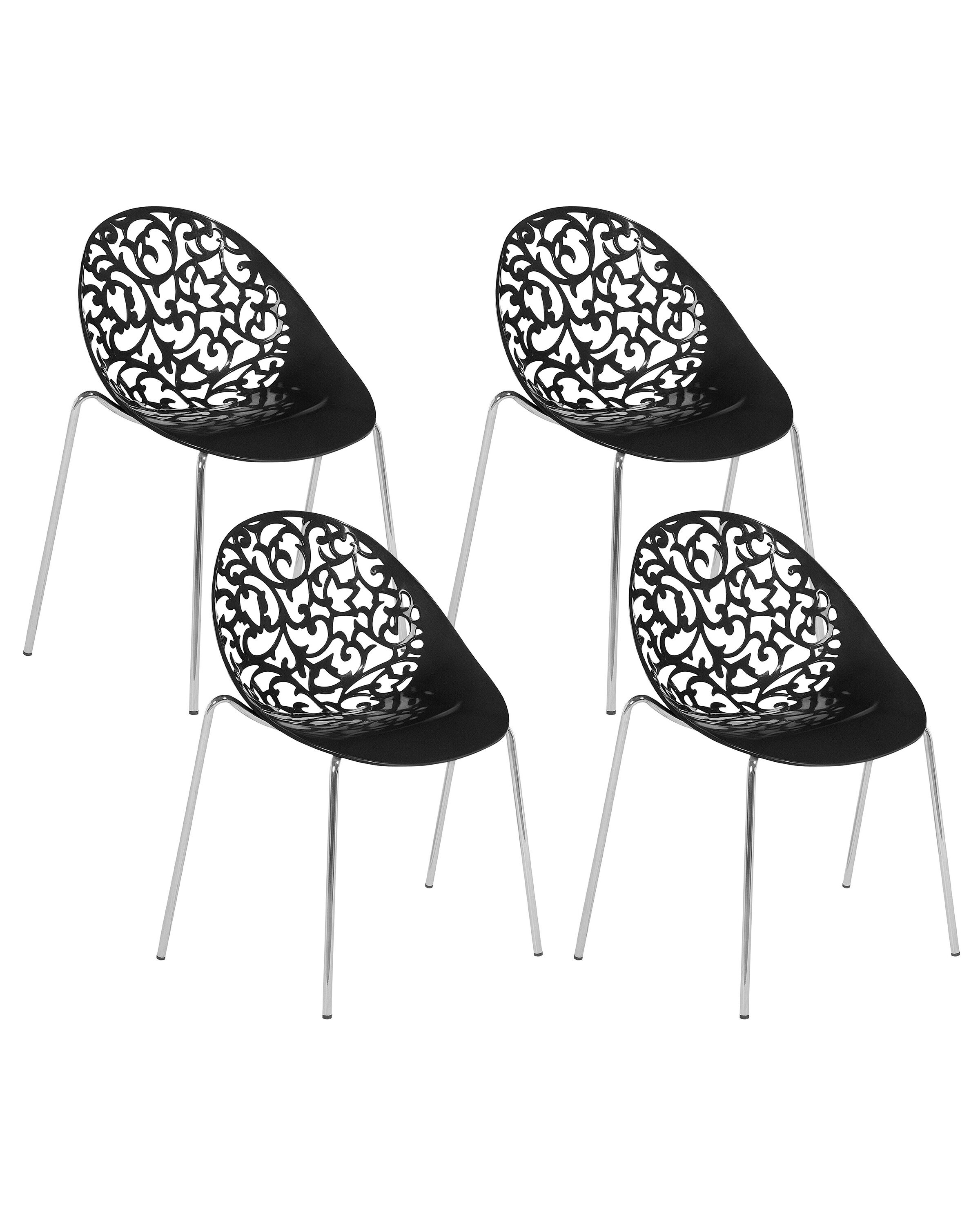 Set of 4 Dining Chairs MUMFORD Black