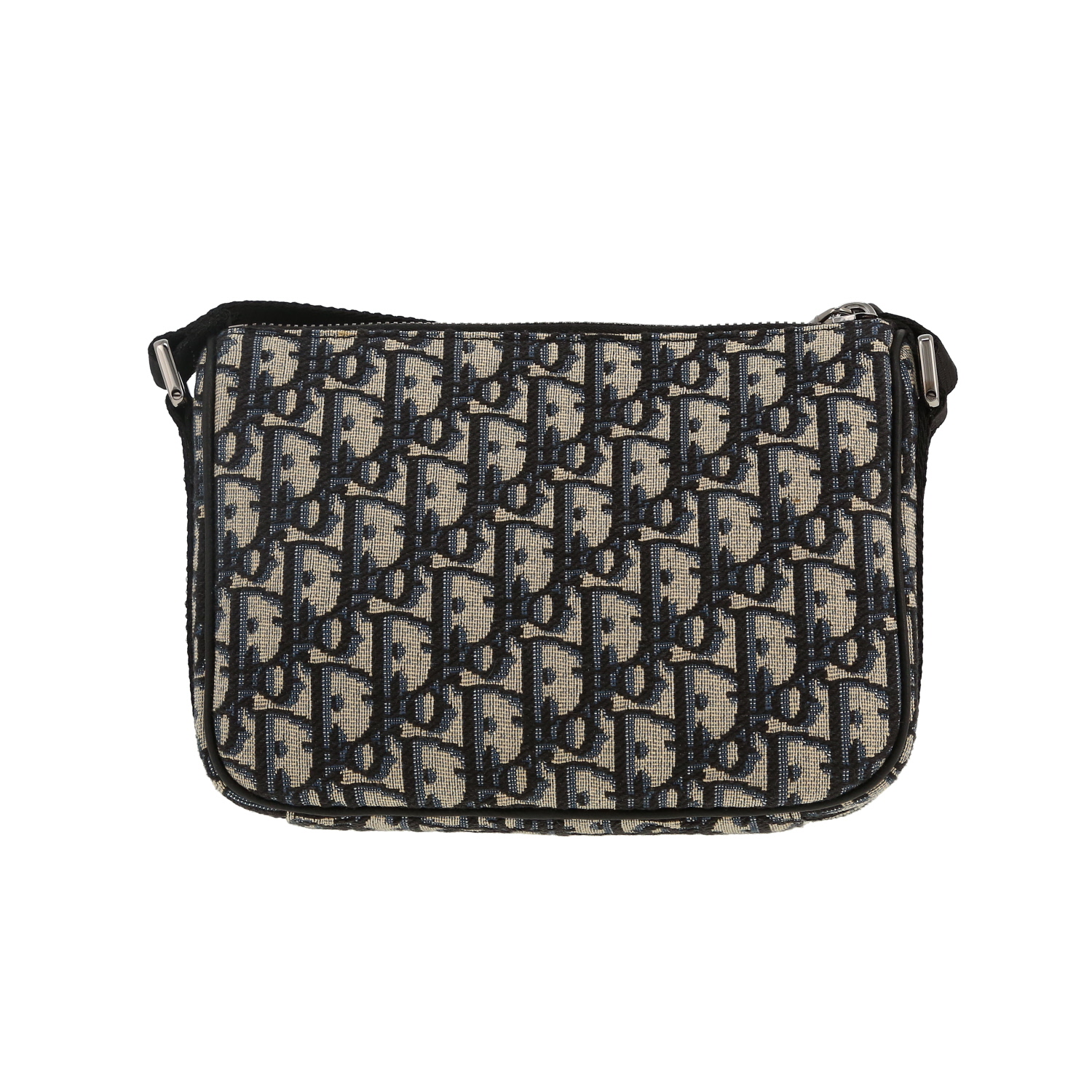 Dior 8 shoulder bag in blue monogram canvas Oblique and black leather1:1High-quality replica