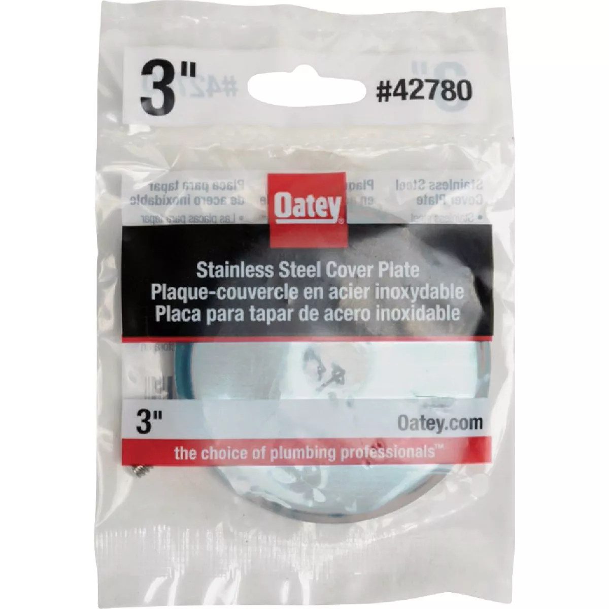 Oatey 3 In. Stainless Steel Cover Plate
