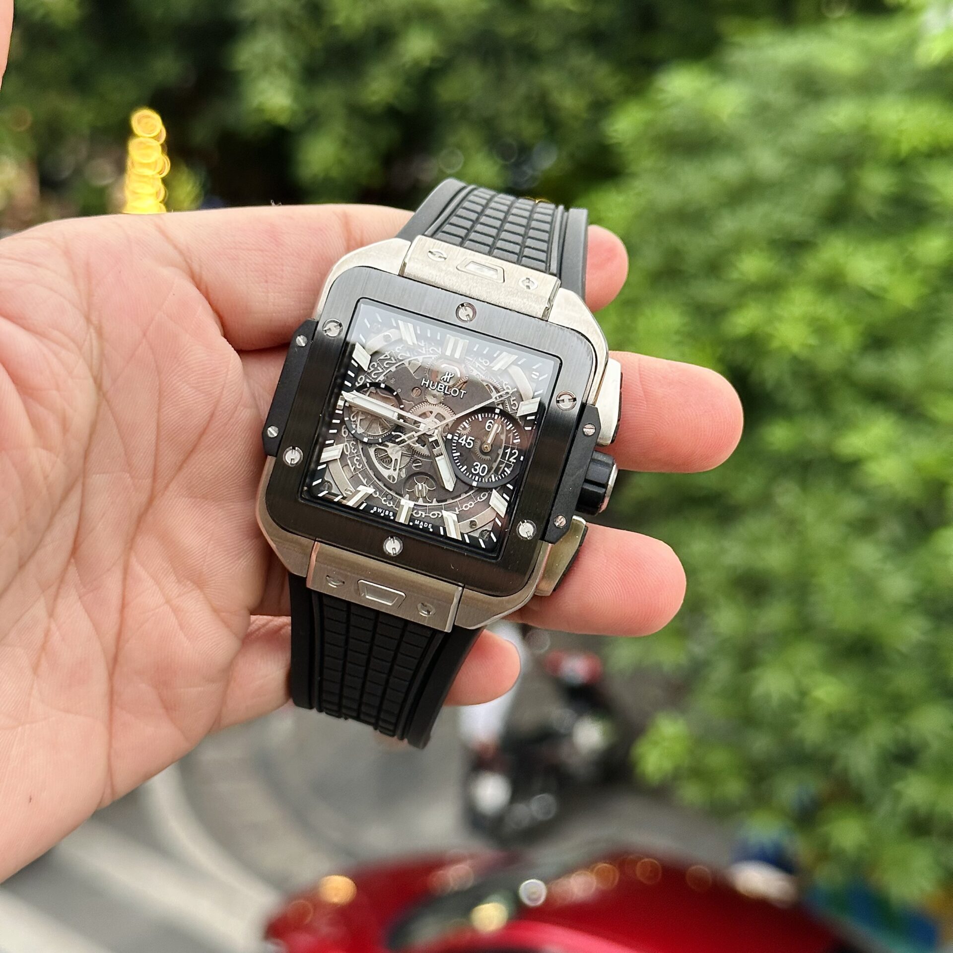 Hublot Best Replica Watch Big Bang Square Titanium Rubber Strap BBF Factory 42mm - Top club