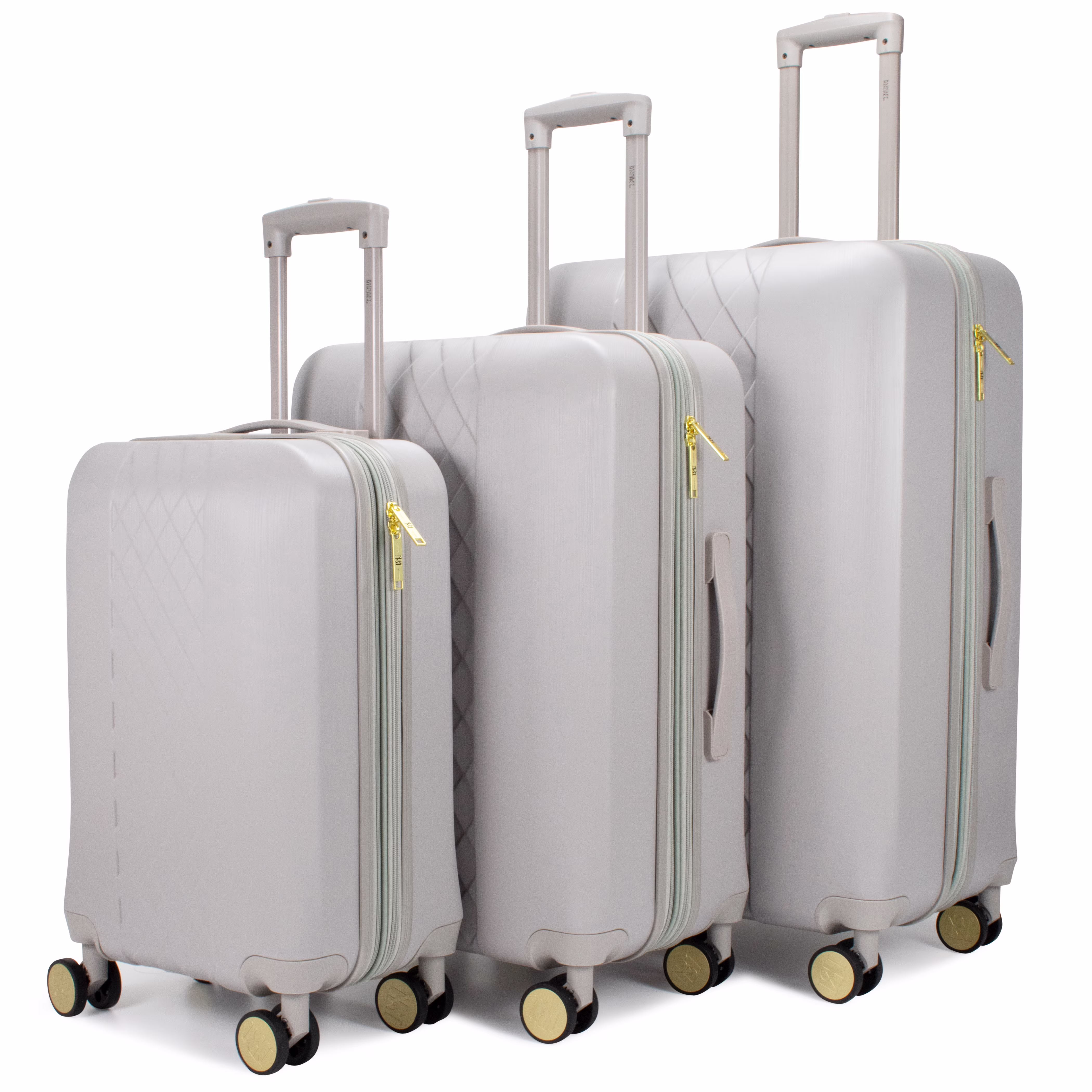 BADGLEY MISCHKA Diamond 3 Piece Expandable Luggage Set (Black) - Image 3