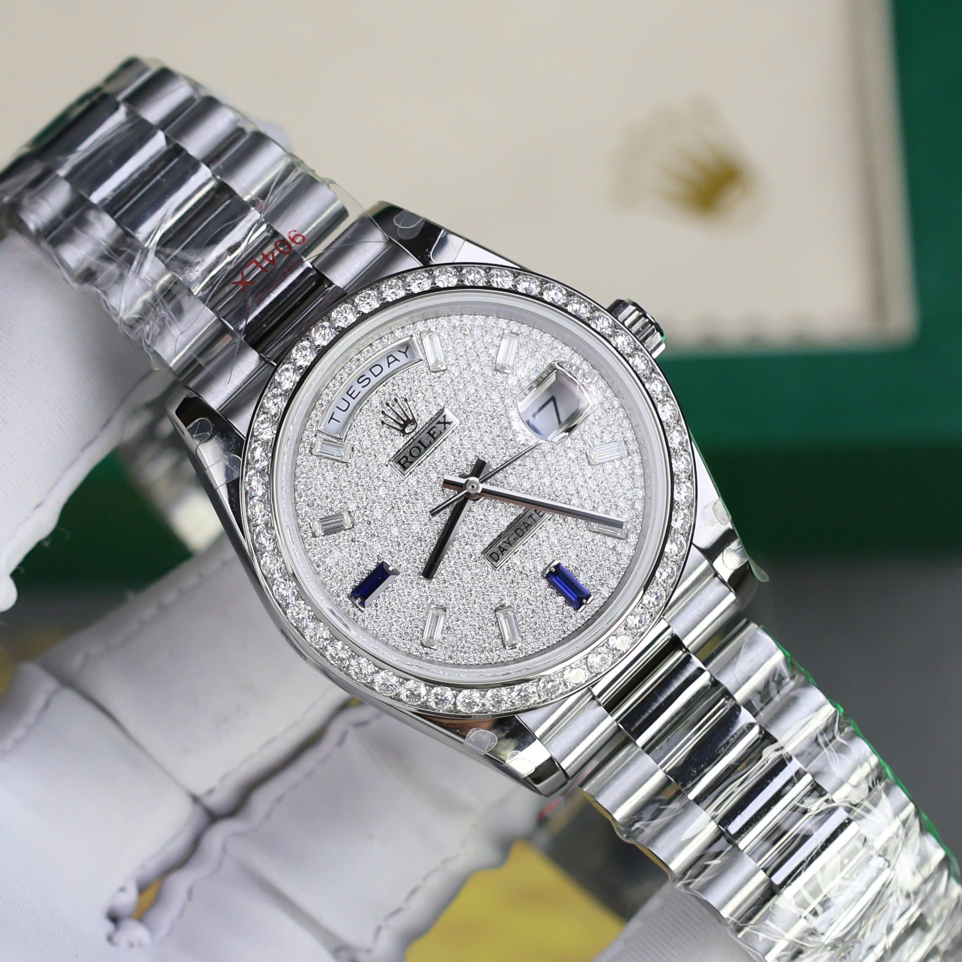 Rolex Day-Date Best Copies Watch Diamonds Moissanite Custom GM Factory 40mm - Top club