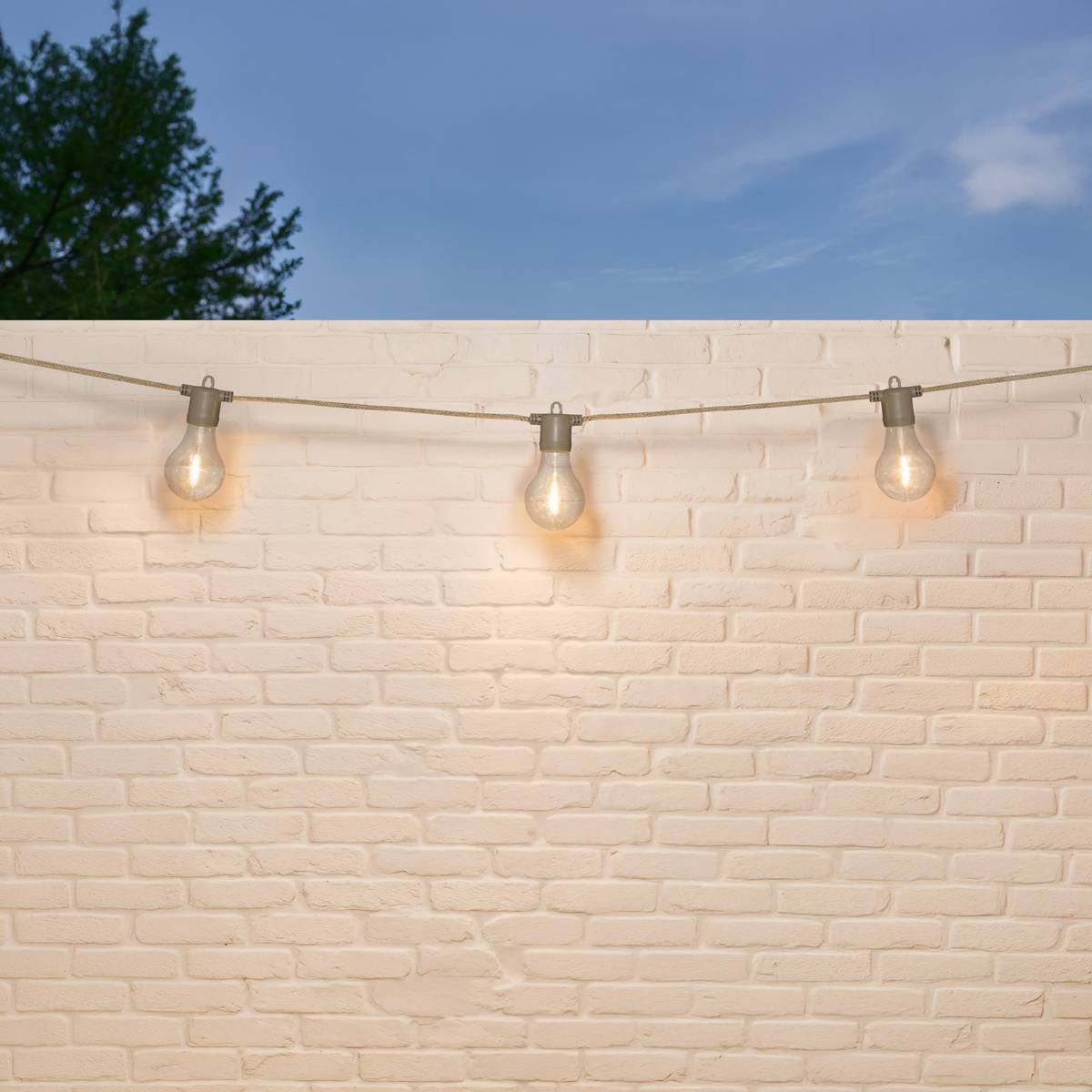 Outdoor LED Garland "Gina" Battery, 10 balls, Beige, L.660 cm