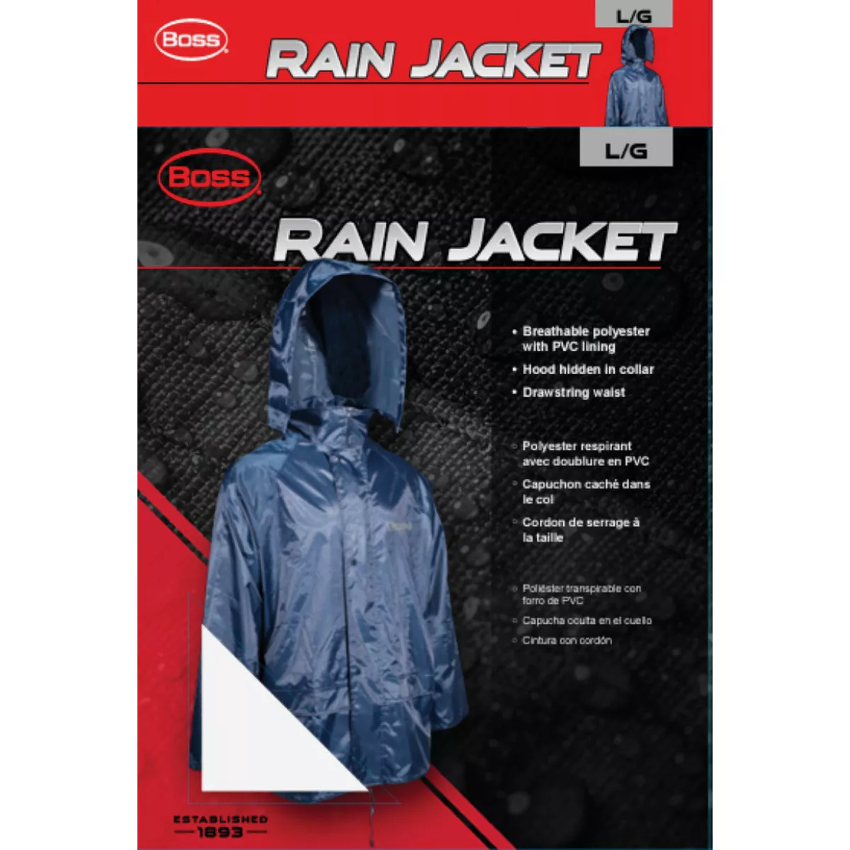Boss Large Polyester Rain Jacket