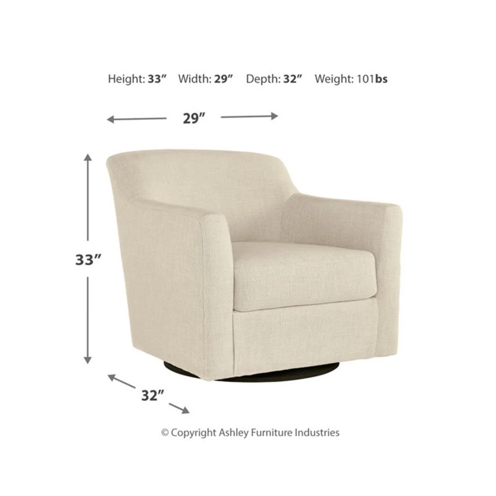 Signature Design by Ashley Bradney Beige Swivel Accent Chair - Image 8