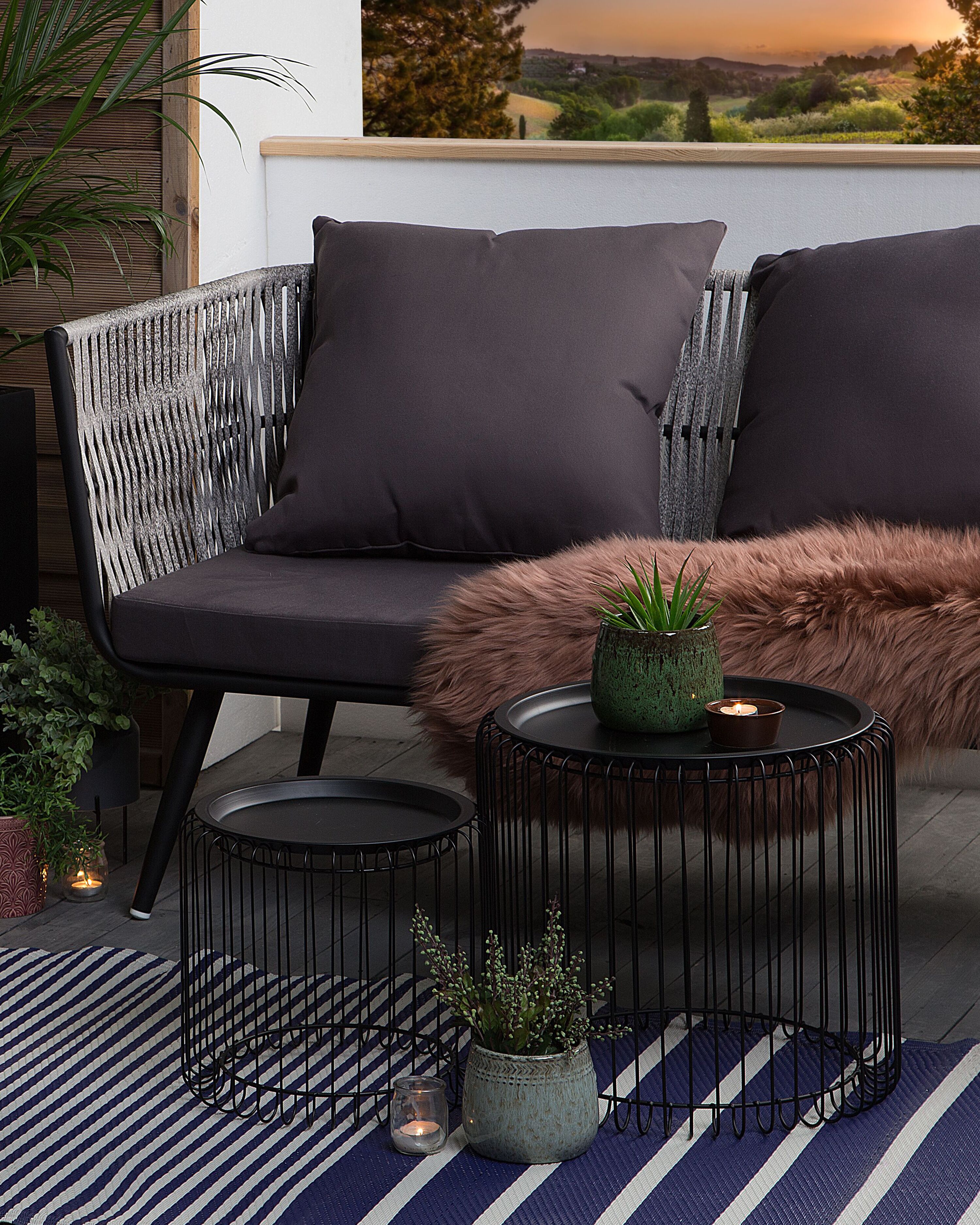 Outdoor Rug HALDIA Navy Blue 90 x 180 cm