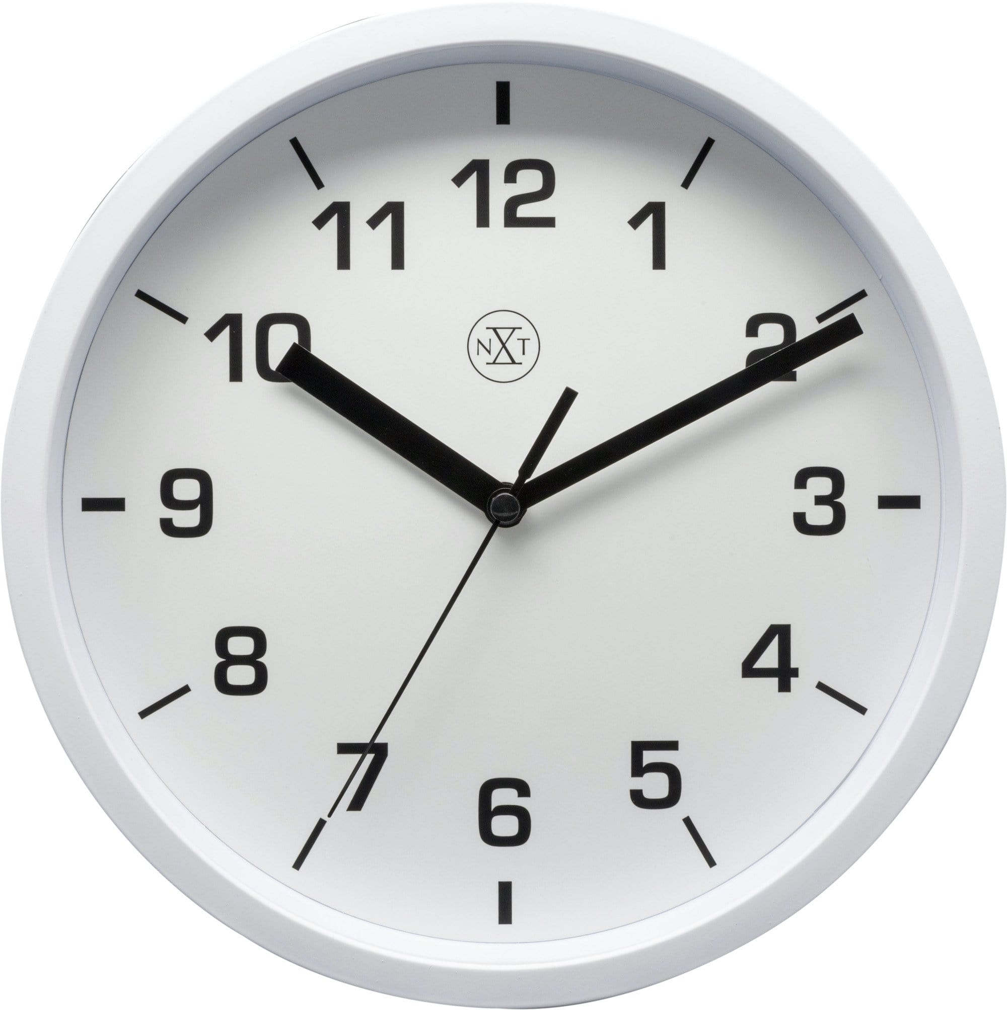 NeXtime - nXt - Wandklok - 20cm - Plastic - Wit - 'Easy Small'