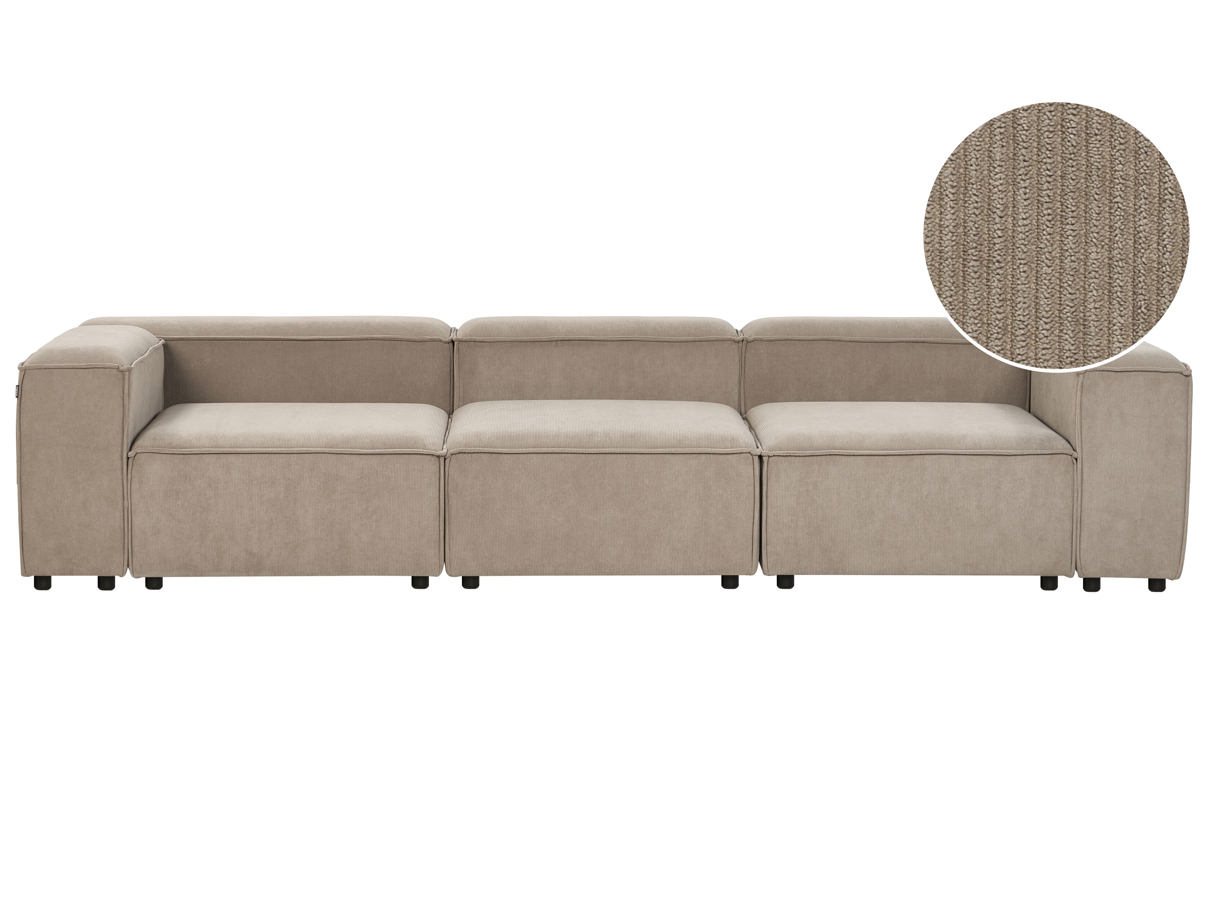 Modular Sofa 3 Seater ARDAL Corduroy Light Brown