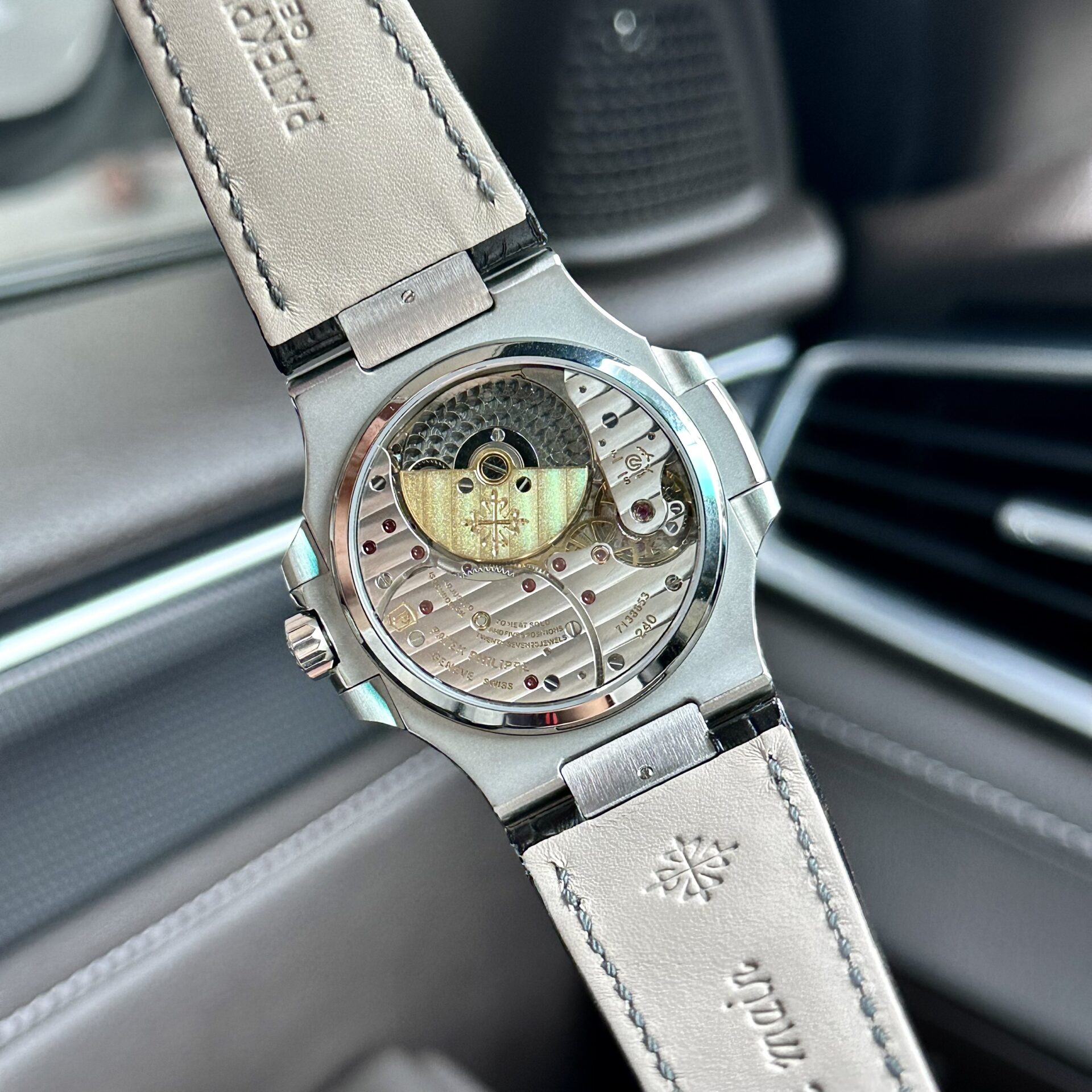 Patek Philippe Nautilus 5724G Replica Watch Grey Dial With Stone Bezel 40mm - Top club