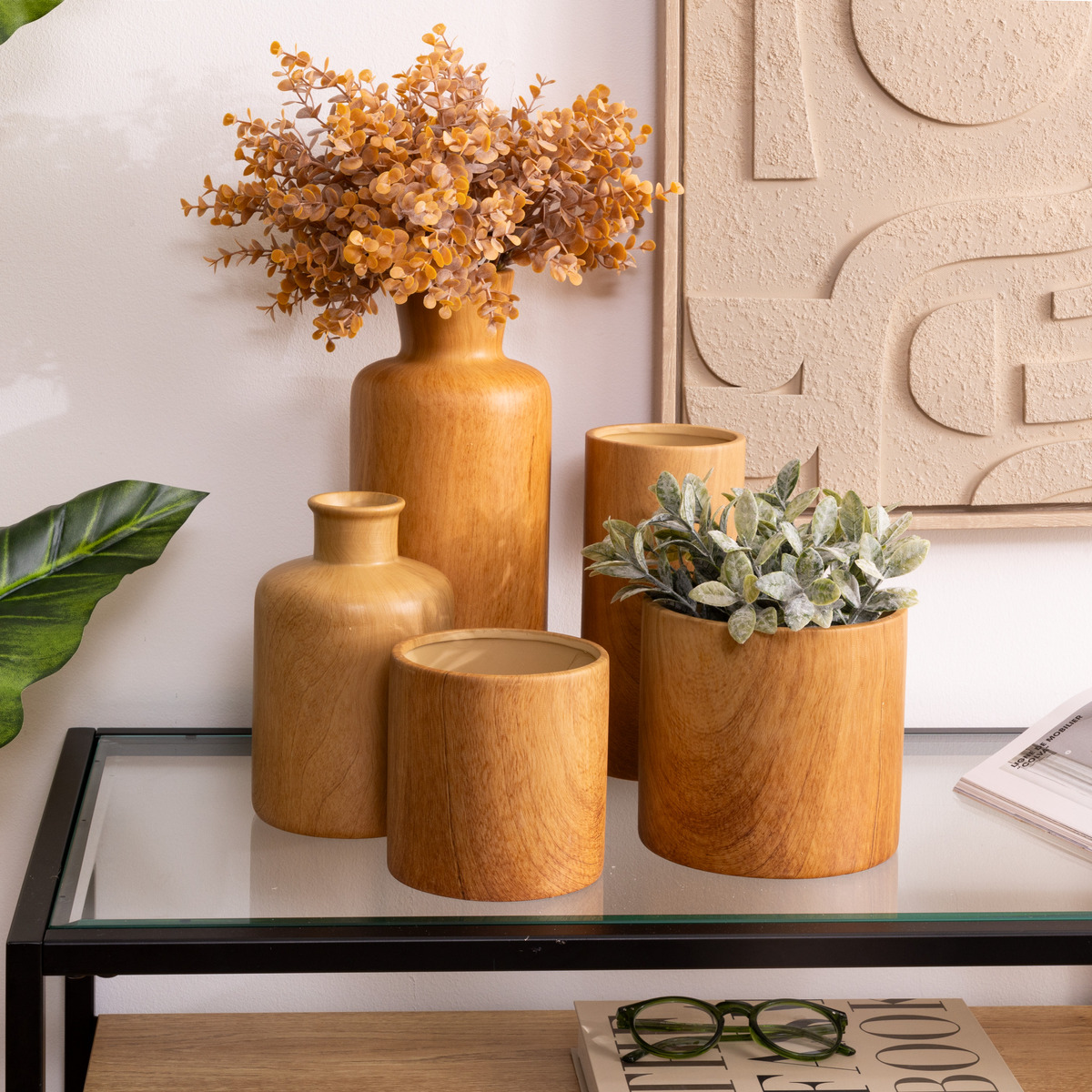 Vase "Sao" Ceramic, Brown, H.30 cm