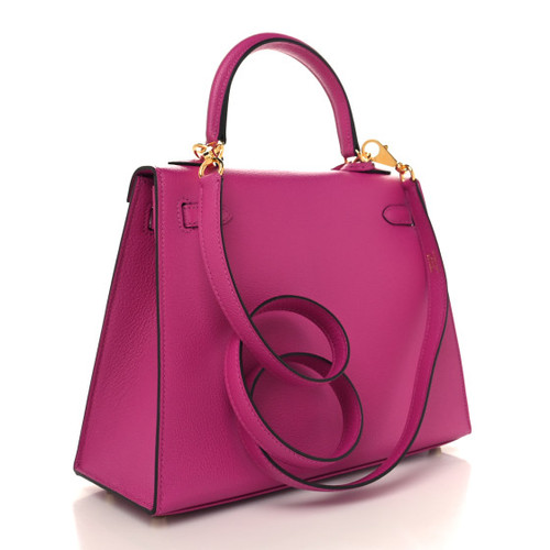 HERMES - Chevre Mysore Kelly Sellier 25 Rose