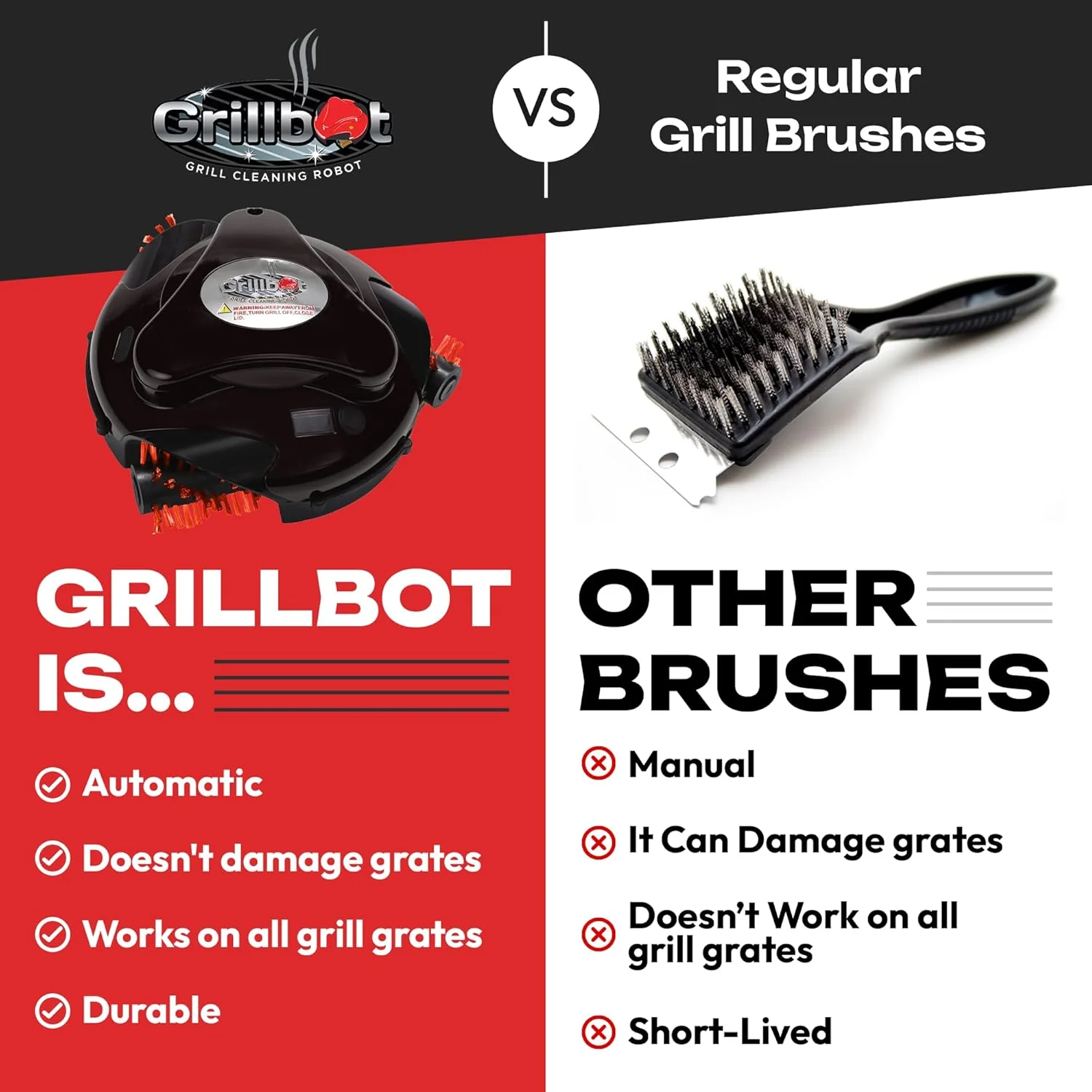 Grillbot Automatic Grill Cleaning Robot With Nylon Brushes, Black, Carry Case - Image 9 Grillbot Automatic Grill Cleaning Robot With Nylon Brushes, Black, Carry Case - Image 9