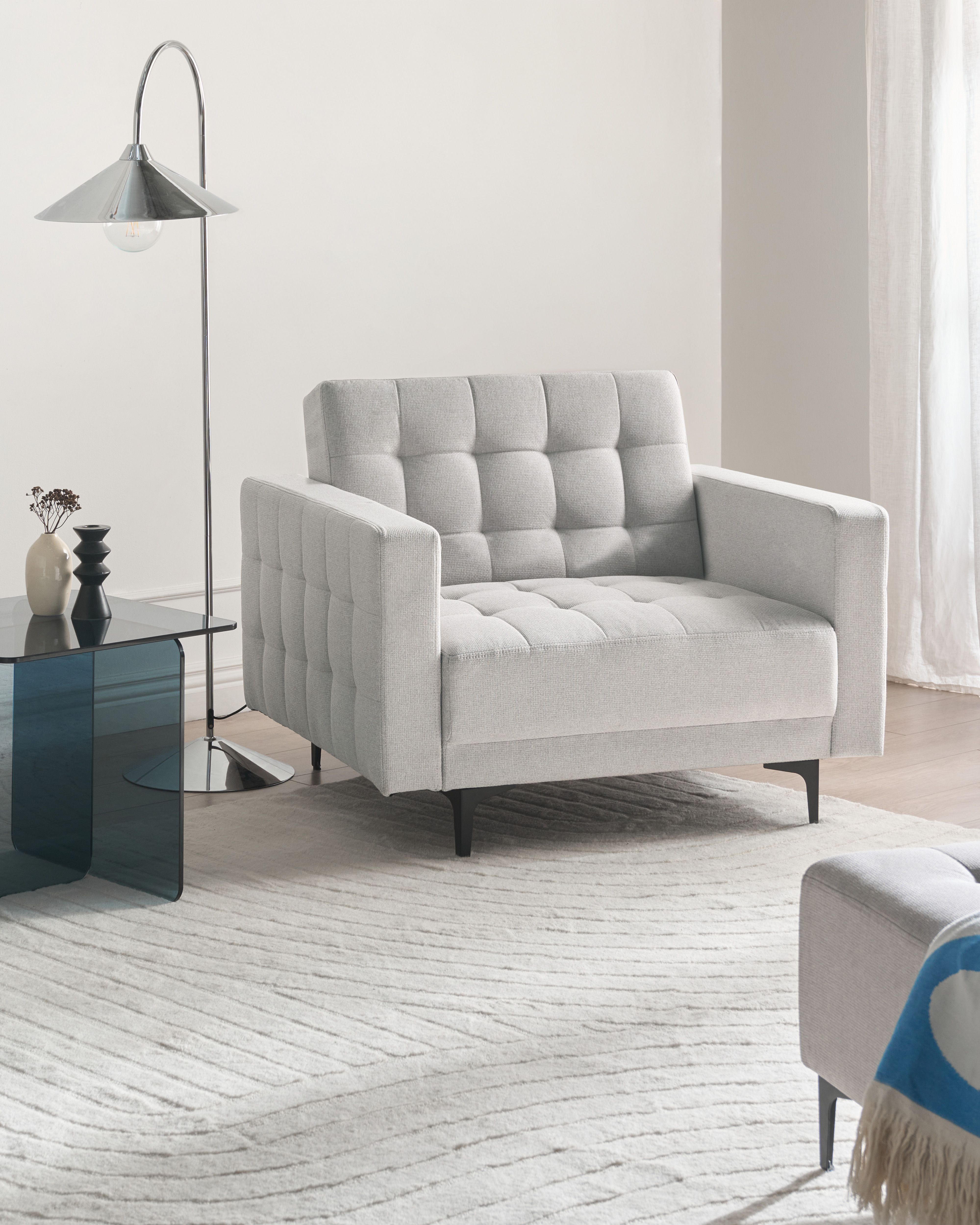 Armchair ABERDEEN Fabric Light Grey