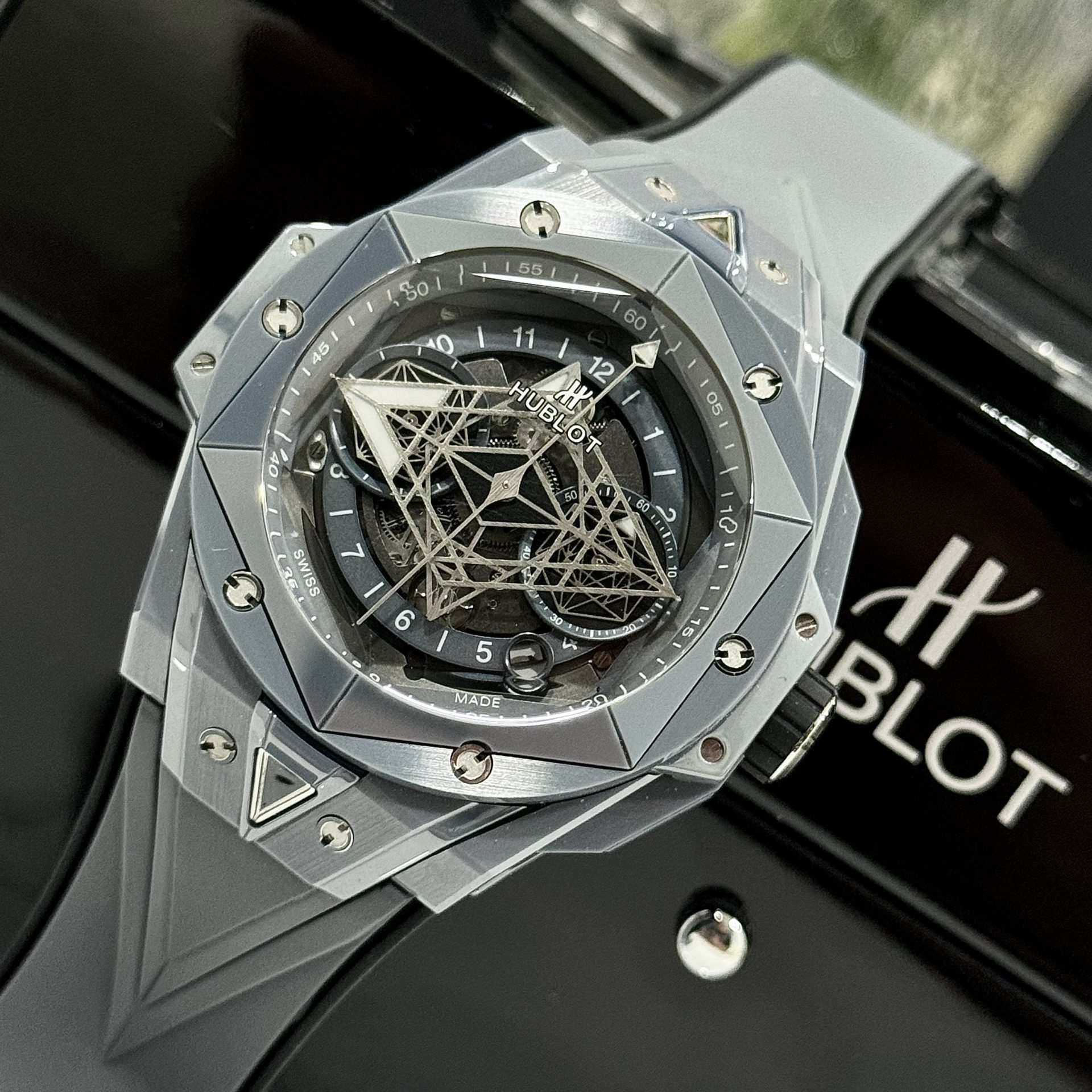 Hublot Replica 1:1 Watch Big Bang Sang Bleu ll Ceramic Gray Factory BBF 45mm - Top club
