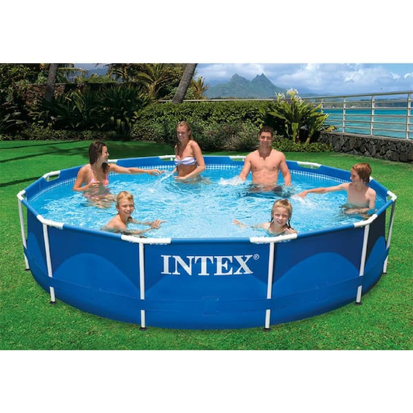 Intex 28211EH 12 ft. Round x 30 in. D Metal Frame Above Ground Pool with 530 GPH Filter Pump Intex 28211EH 12 ft. Round x 30 in. D Metal Frame Above Ground Pool with 530 GPH Filter Pump - 1
