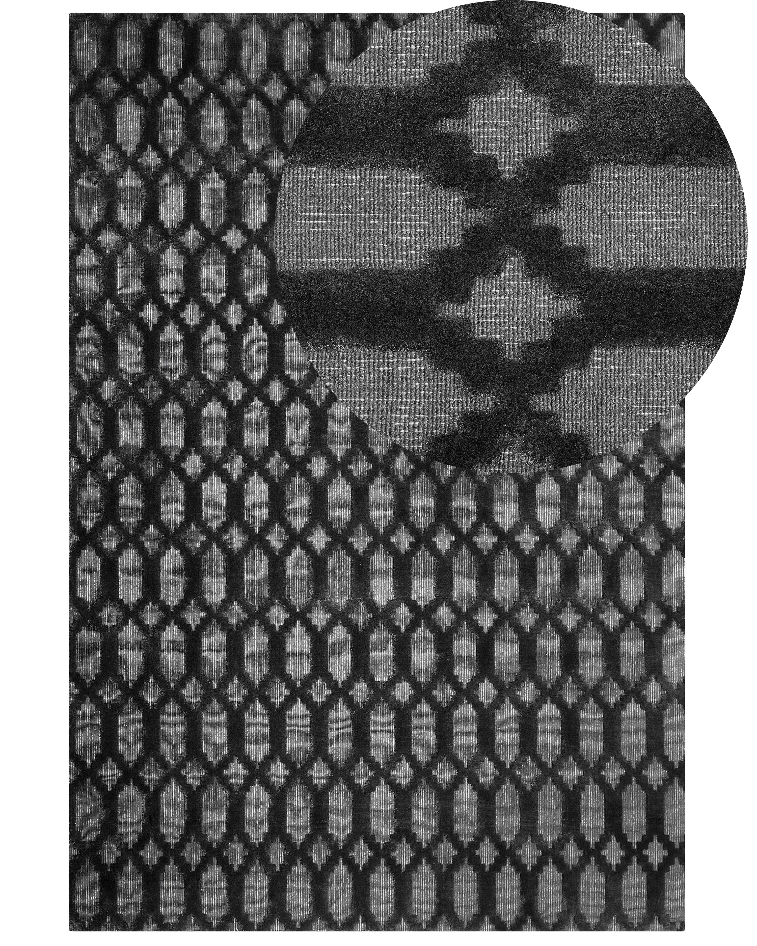 Rug CIZRE Dark Grey 160 x 230 cm Viscose