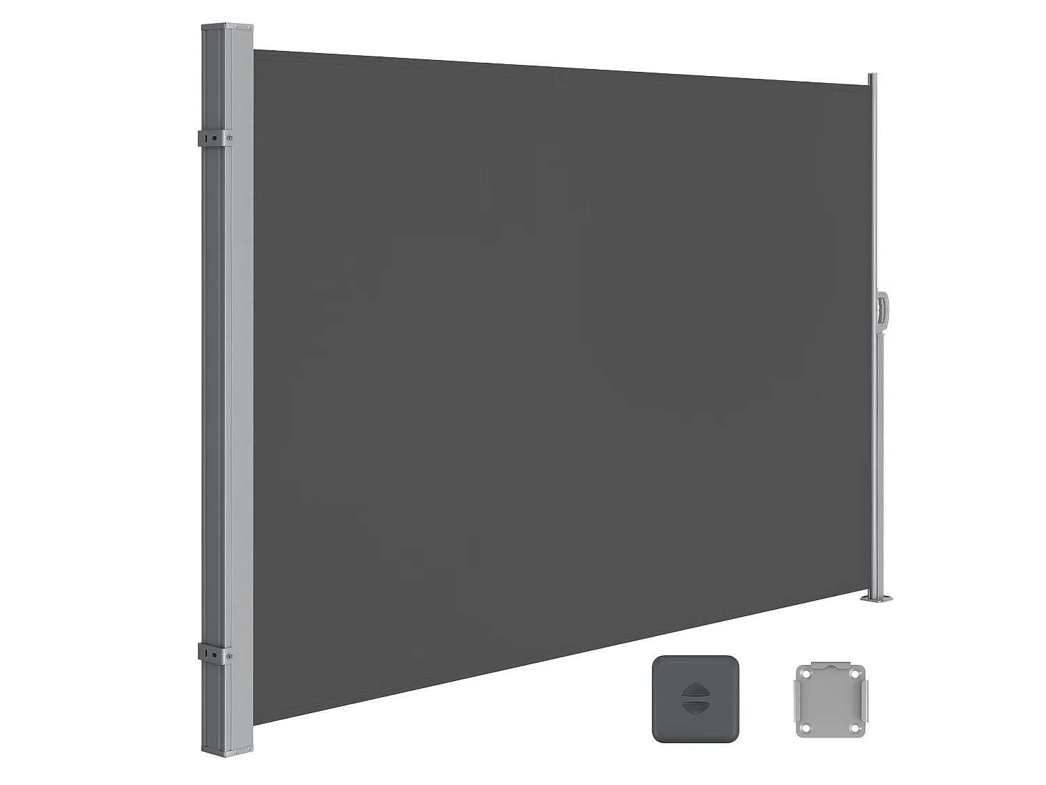 Auvent latéral 180x450 cm gris